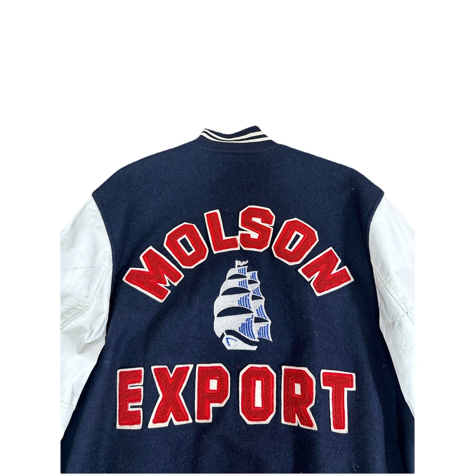 Vintage Vintage Molson Export Wool Leather Varsity Bomber Jacket Lar Size US M / EU 48-50 / 2 - 3 Thumbnail