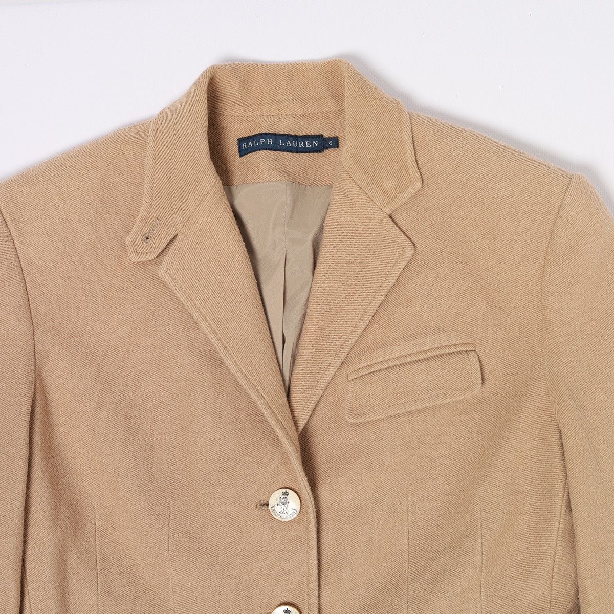 Ralph Lauren Ralph Lauren Beige Cotton Blazer Jacket Elbow Patch Size M / US 6-8 / IT 42-44 - 2 Thumbnail