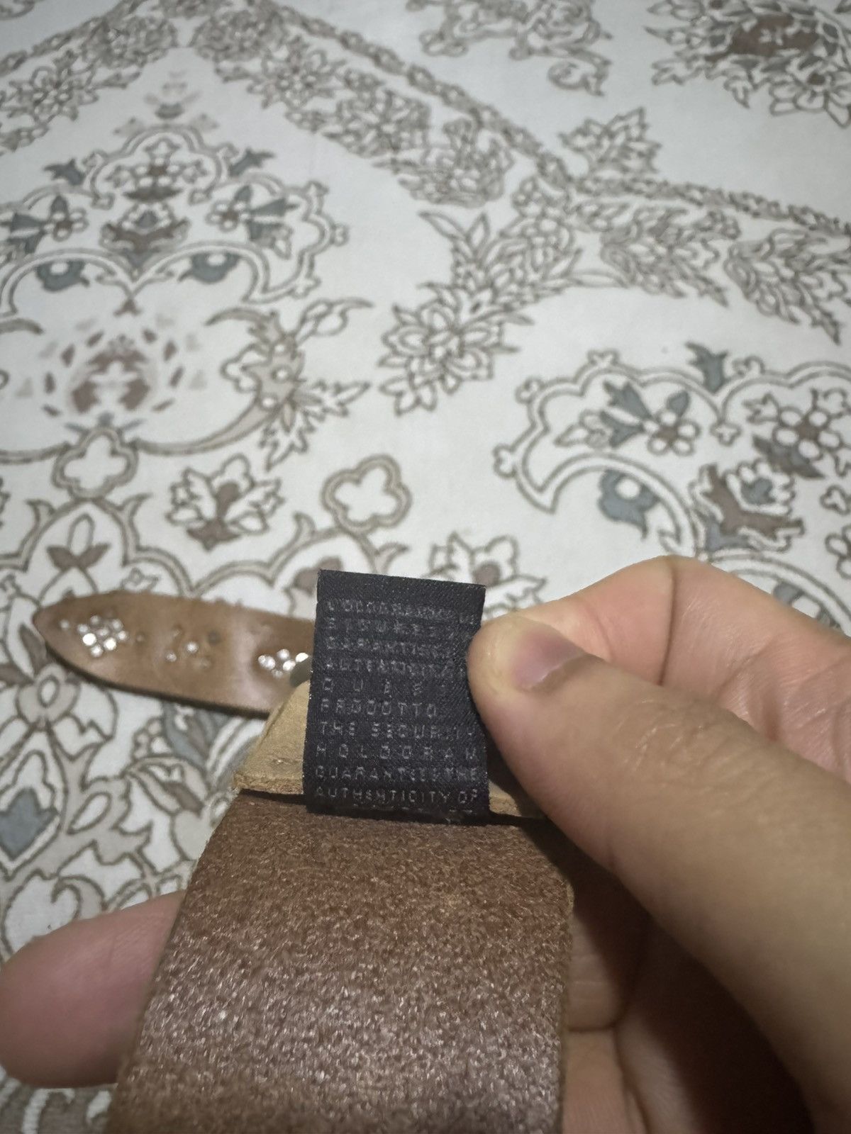 Genuine Leather × Just Cavalli × Roberto Cavalli Studded Embossed Art Just Cavalli Leather Belt Size ONE SIZE - 5 Thumbnail