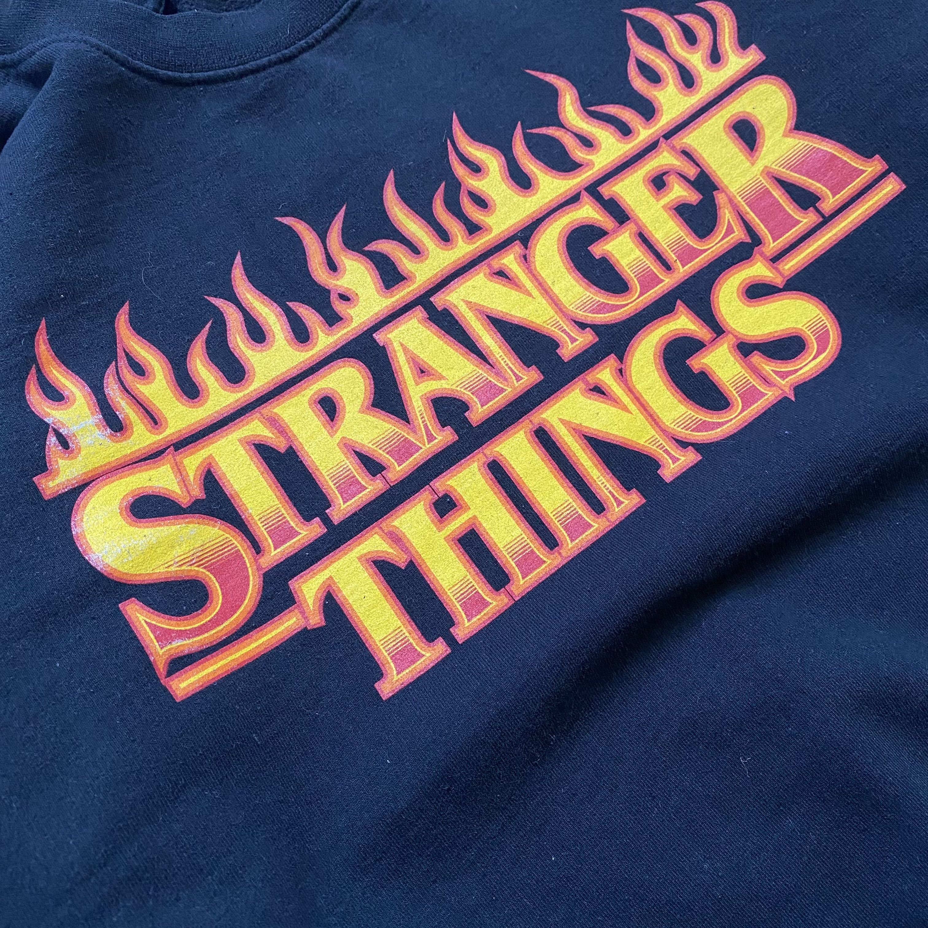 Expert Horror 🔥 Flame Logo Stranger Things Boxy sweatshirt Vintage 00s Size US M / EU 48-50 / 2 - 6 Thumbnail