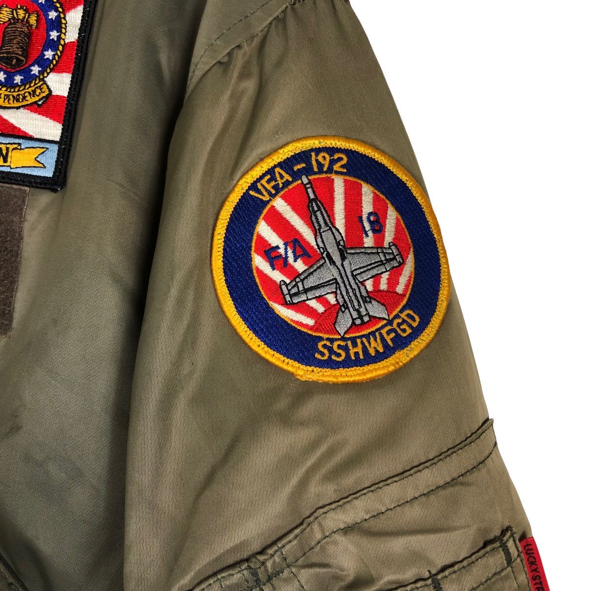 Vintage Vintage Fly Bomber Jacket Riot Riot Lucky Strike Full Patch Size US L / EU 52-54 / 3 - 17 Thumbnail
