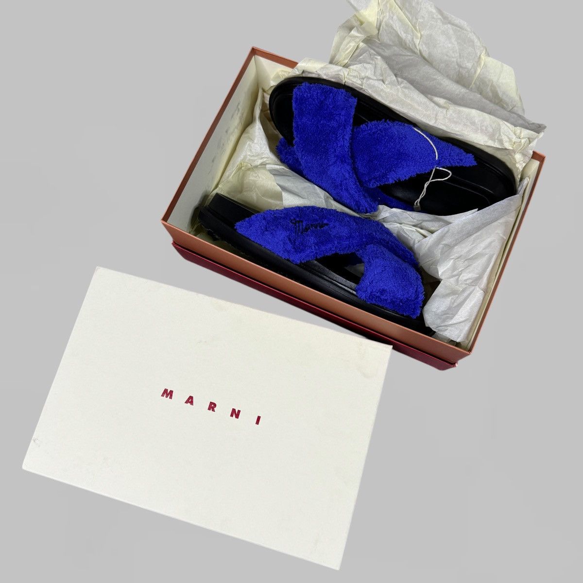 Marni MARNI NAVY FUR SLIDES NEW SIZE 43 Size US 10 / EU 43 - 7 Thumbnail