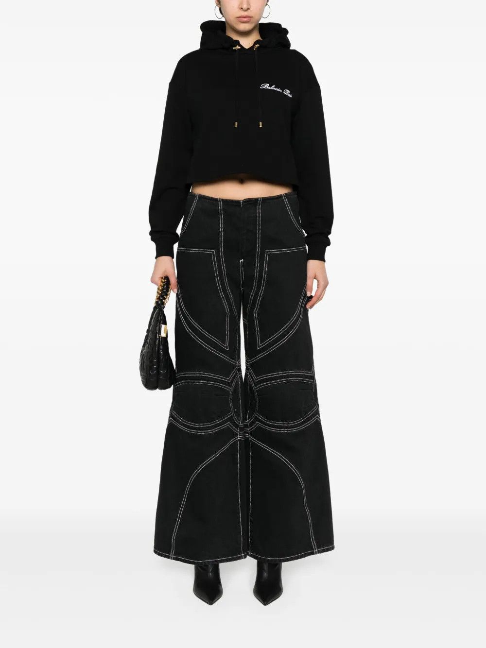 Balmain o1y0625 Logo Hoodie in Black Size S / US 4 / IT 40 - 5 Thumbnail