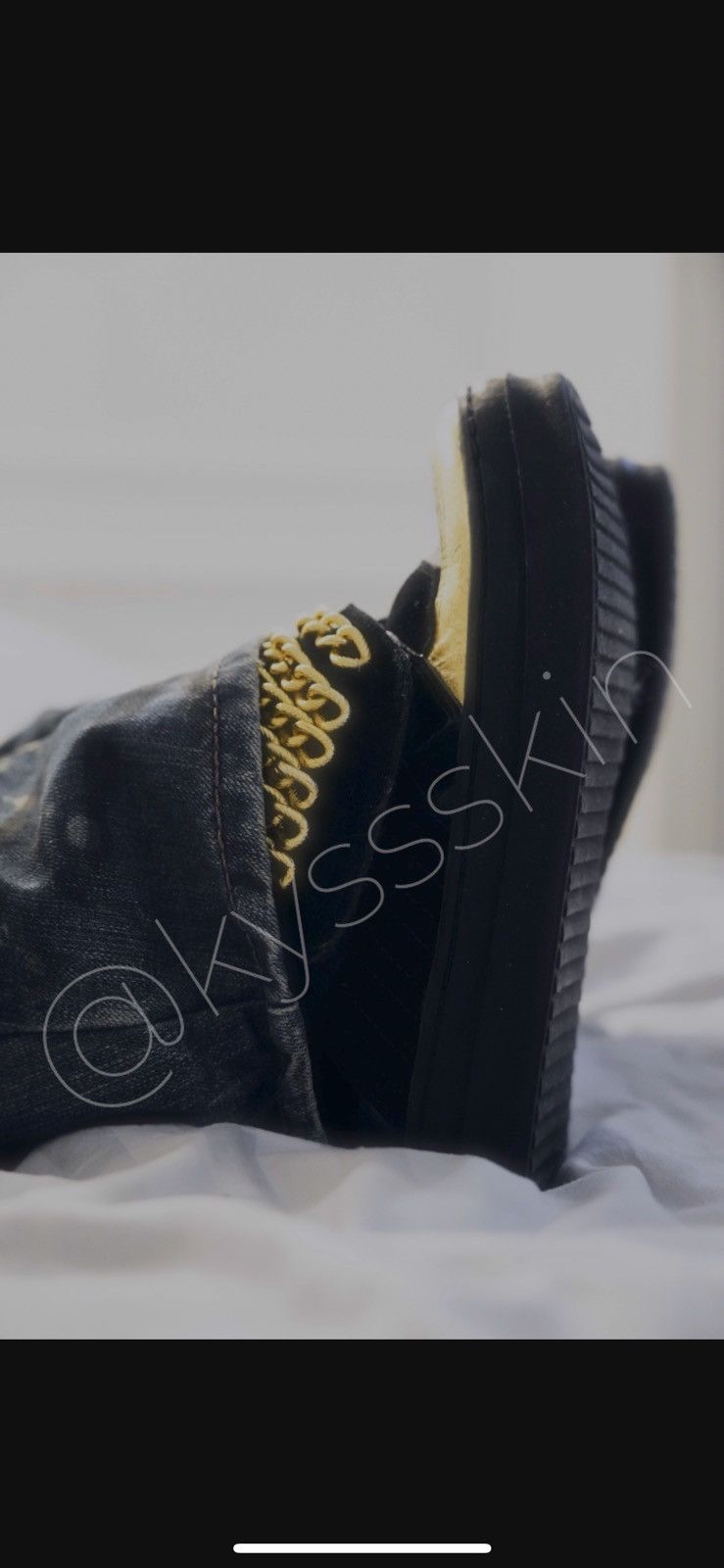 Jeffrey Campbell × Jeremy Scott Jeffrey Campbell Hi Top Chain Sneakers Size US 7 / IT 37 - 4 Thumbnail