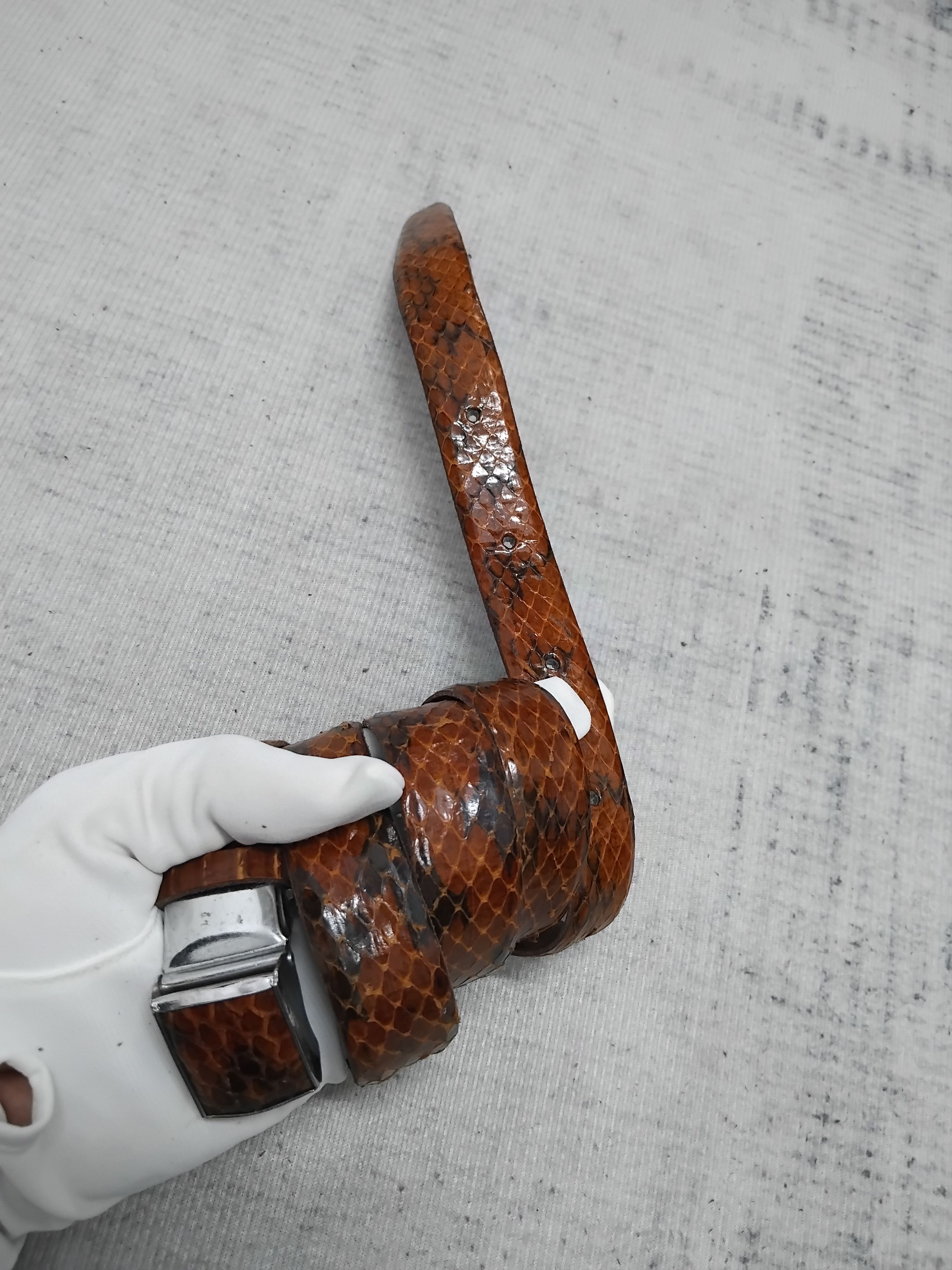 Japanese Brand Snake style brown colour belt Size ONE SIZE - 3 Thumbnail