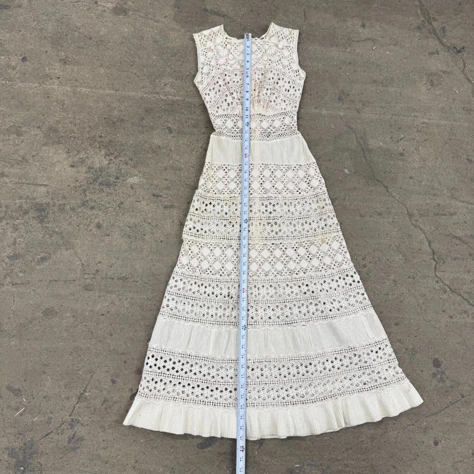 Other Antique Edwardian Lace Dress White Cotton Bridal Size S / US 4 / IT 40 - 4 Thumbnail
