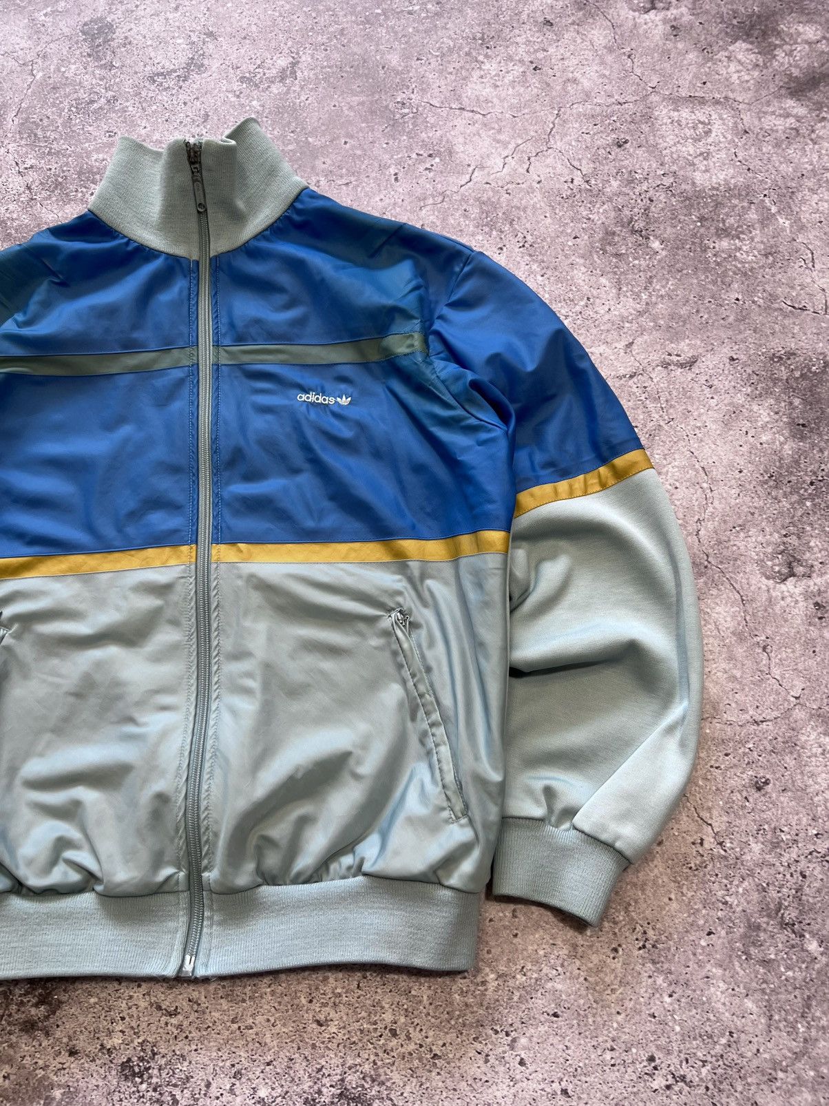 Adidas × Vintage Sweatshirt Zip Up Adidas Vintage Track Jacket Big Logo Rare Size US M / EU 48-50 / 2 - 3 Thumbnail