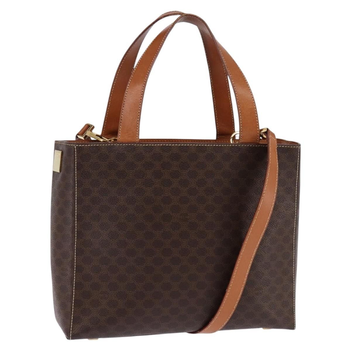 Celine CELINE Macadam Canvas Hand Bag Pvc Leather Brown Gold Size ONE SIZE - 1 Thumbnail