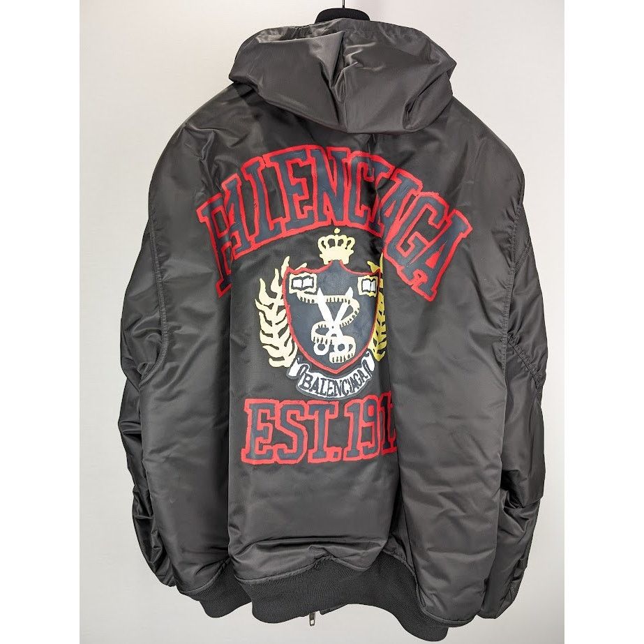 Balenciaga o1rshd1 Bomber Nylon In Black Size US L / EU 52-54 / 3 - 11 Thumbnail