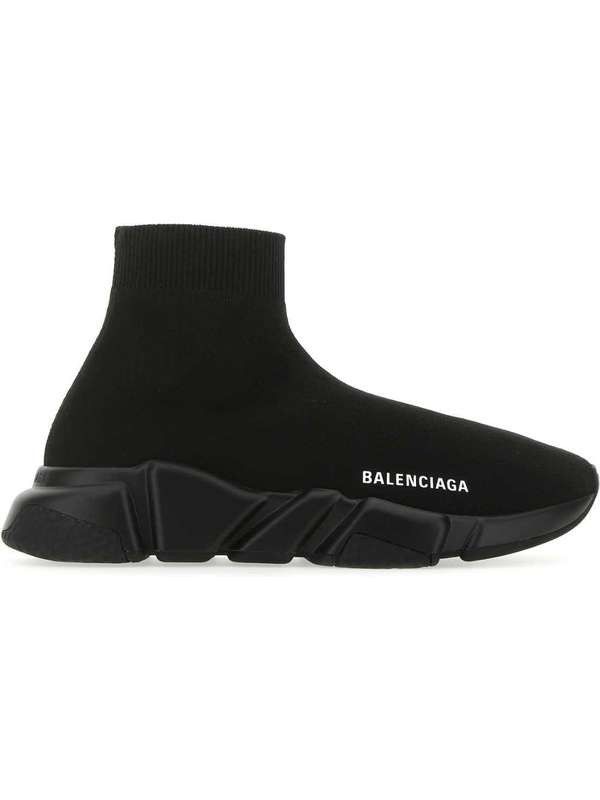 Balenciaga o1s1rm1025 Speed Recycled Knit Sneakers in Black Size US 9 / IT 39 - 1 Thumbnail