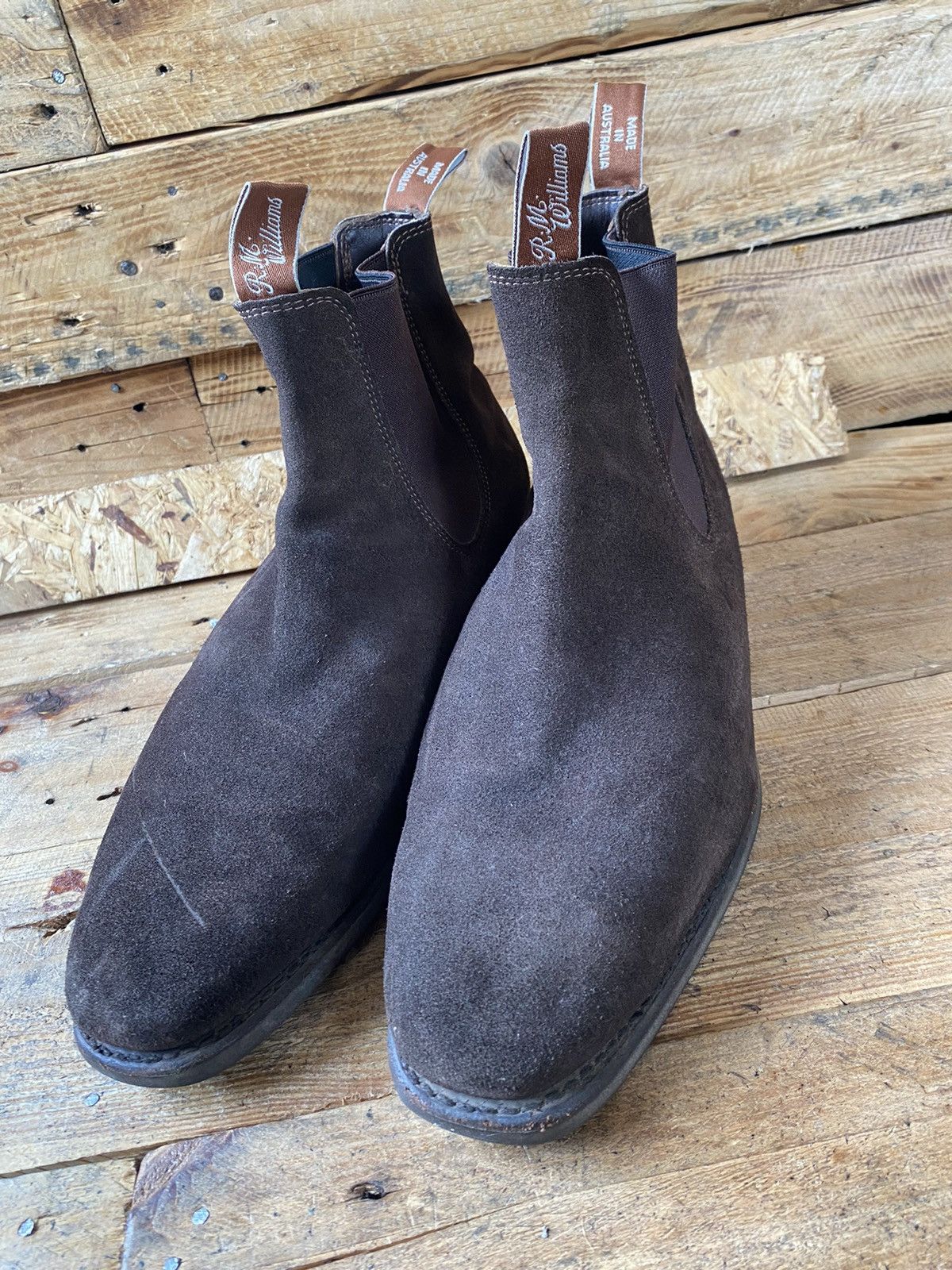 R.M. Williams Rm williams brown suede chelsea boots sz uk 10H Size US 11 / EU 44 - 4 Thumbnail