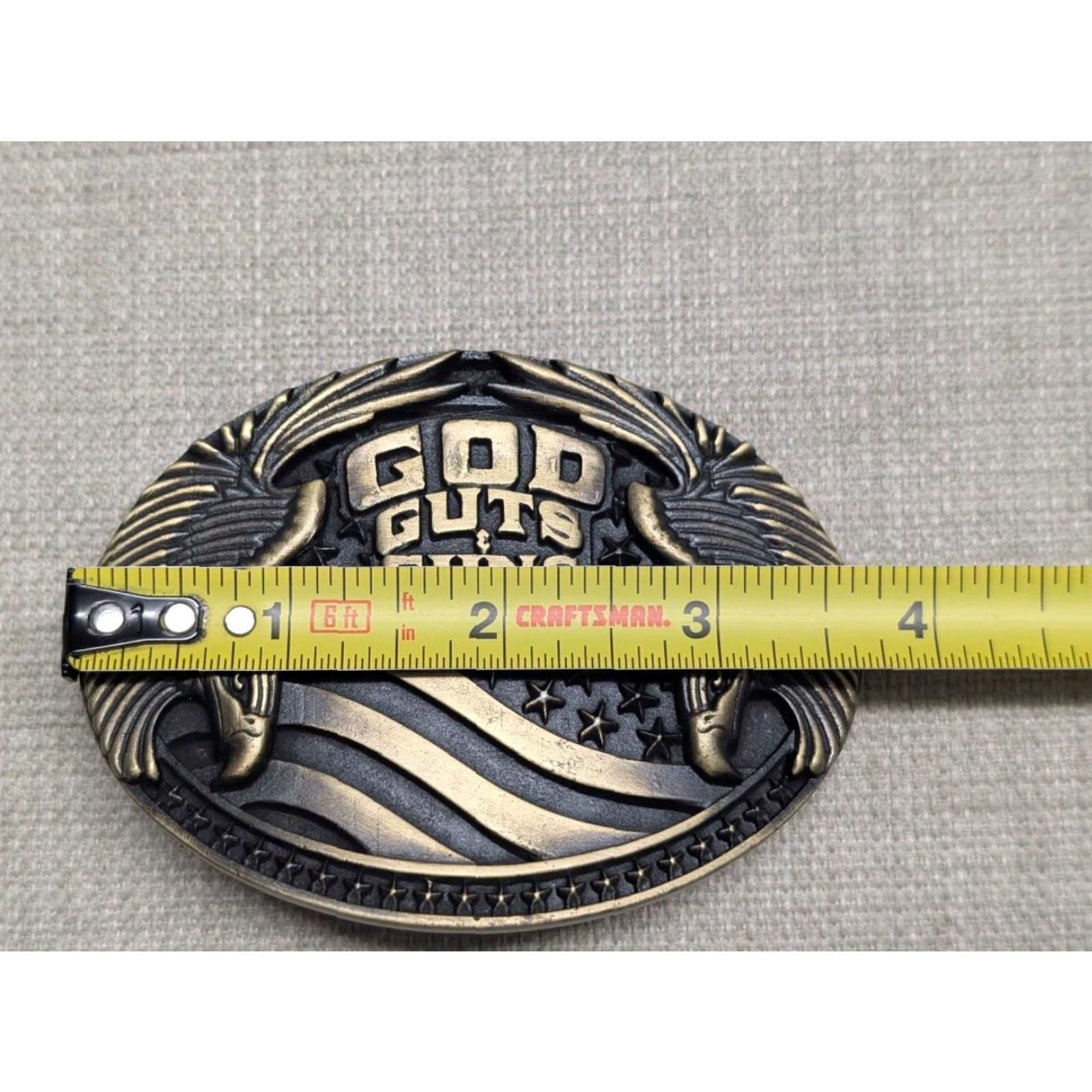 Vintage VINTAGE Montana Silversmiths Belt Buckle BRASS Heavy Eagle USA Men Buckle 1.5 in Size ONE SIZE - 5 Thumbnail