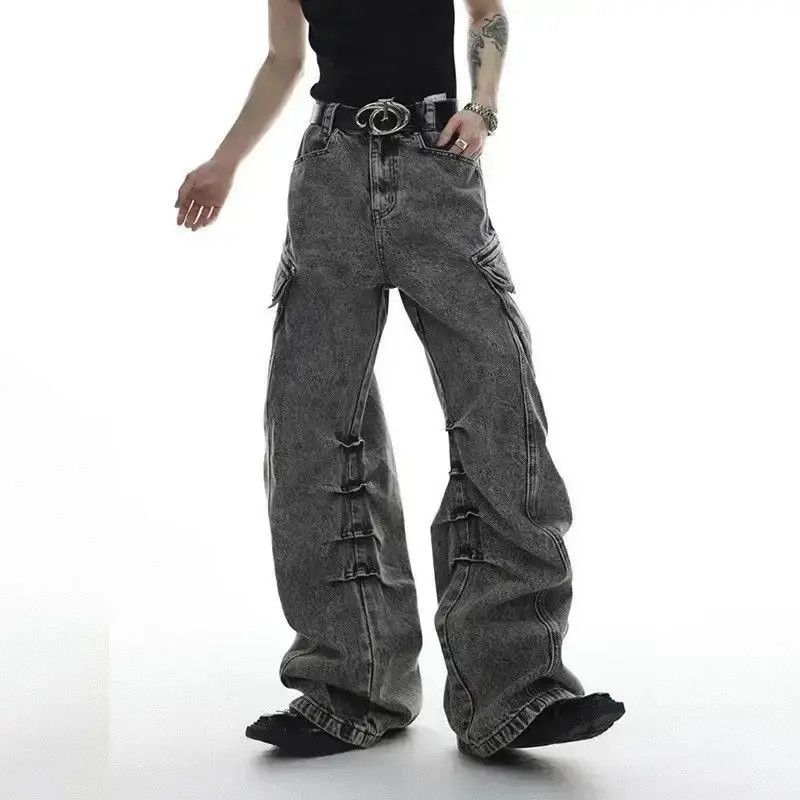 Japanese Brand Streetwear Washed Pocket Cargo Jeans Pants Size US 32 / EU 48 - 3 Thumbnail