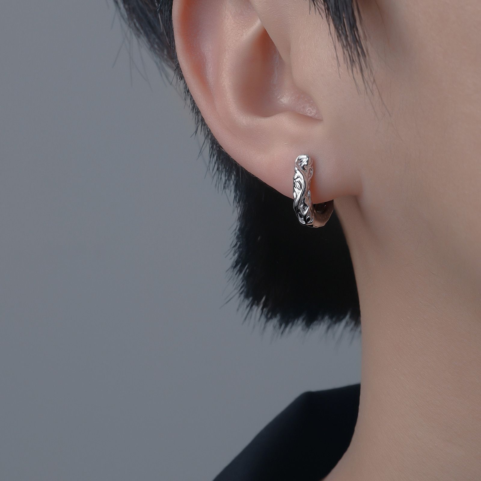 Jewelry × Sterling Silver One pairs Earrings Gothic Punk Chrome Jewelry Spike Size ONE SIZE - 1 Thumbnail