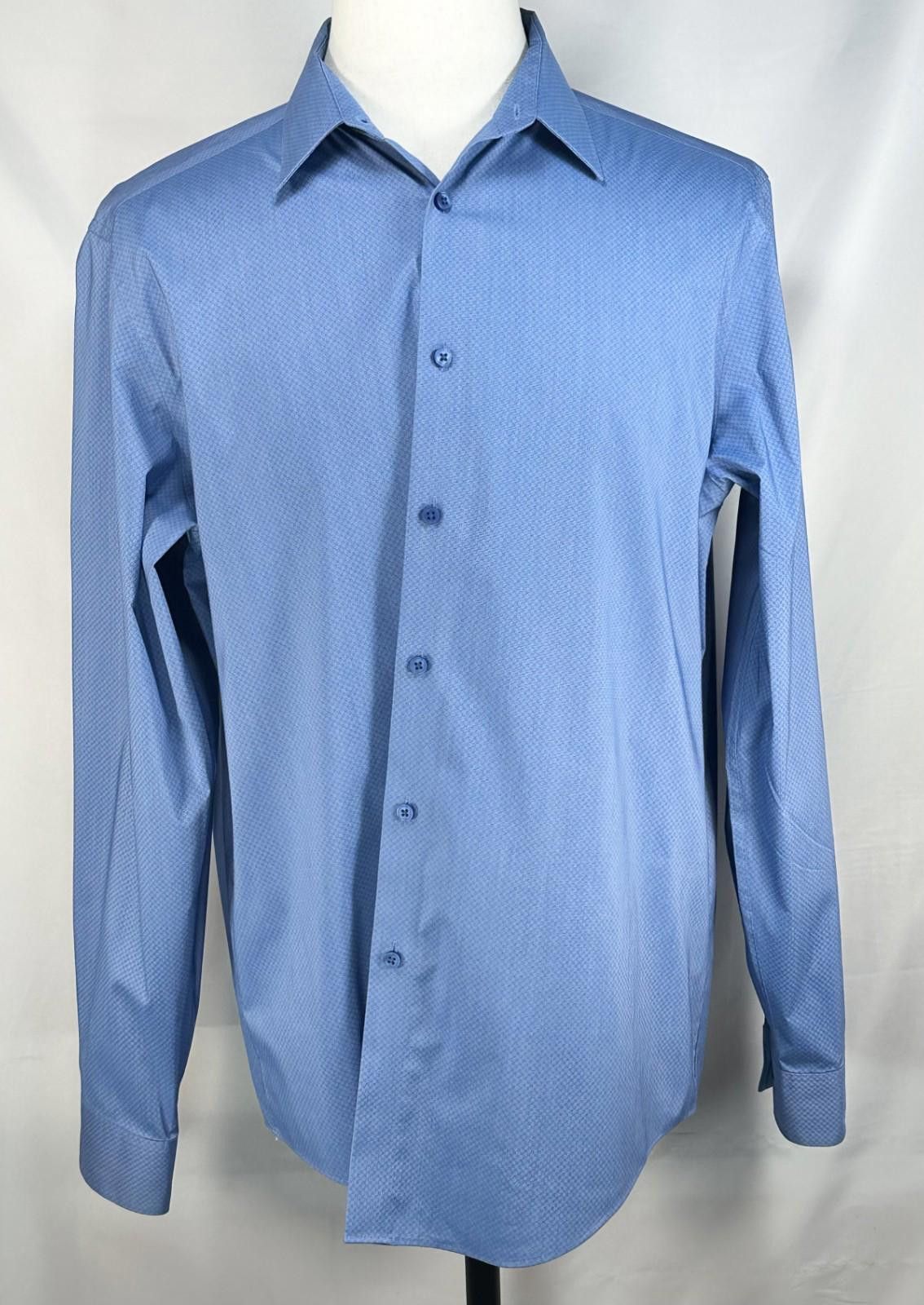 Calvin Klein Calvin Klein Slim Stretch Button Up Blue Men L 16-16.5/32-22 Size 42R - 1 Thumbnail