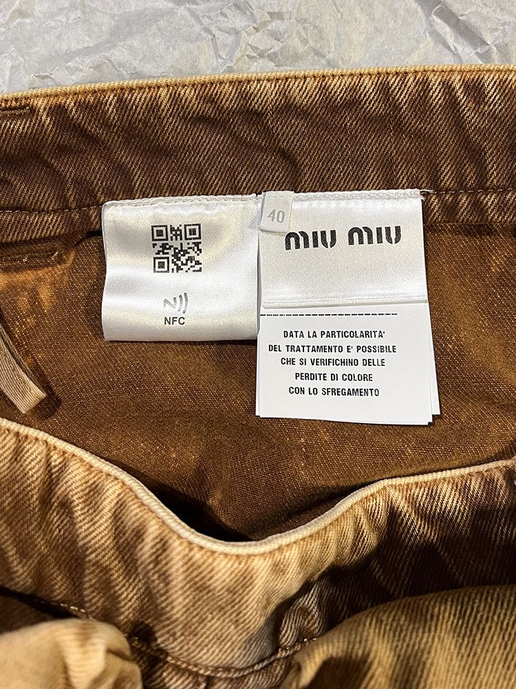 Miu Miu SS23 MARBLEIZED DENIM MINISKIRT Size 27" / US 4 / IT 40 - 6 Thumbnail