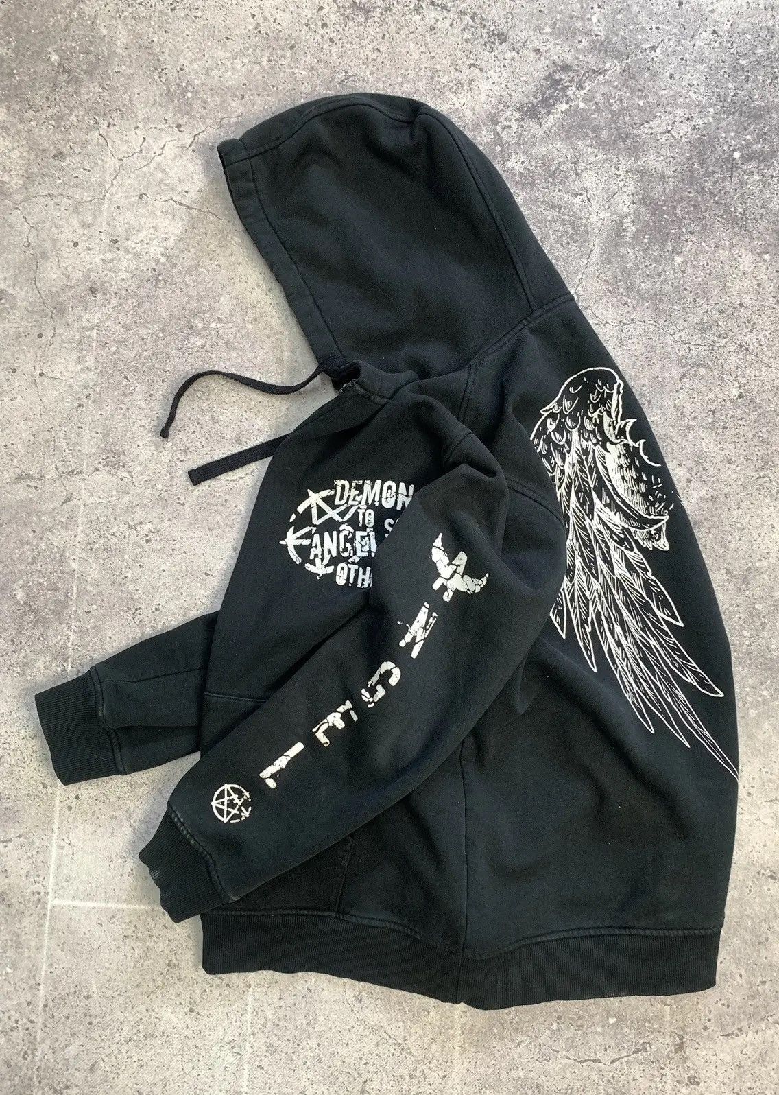 Japanese Brand × Vintage Vintage Hoodie Bones Dragon rock gothic sk8 avangarde Size US M / EU 48-50 / 2 - 2 Thumbnail