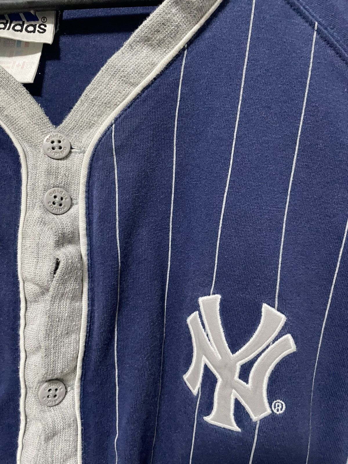 Adidas × MLB × New York Yankees Vintage 90s Adidas New York Yankees Baseball Button Jersey Size US L / EU 52-54 / 3 - 5 Thumbnail