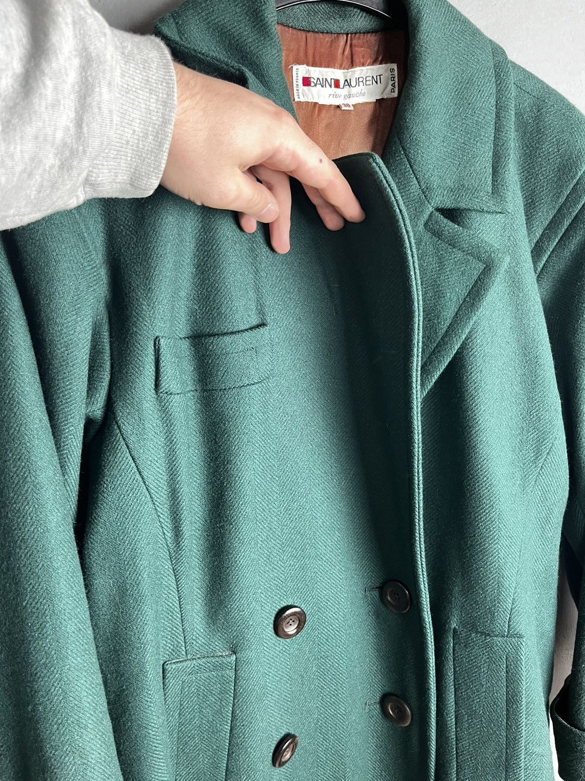Yves Saint Laurent saint laurent gren coat vintage 80s Size S / US 4 / IT 40 - 8 Thumbnail