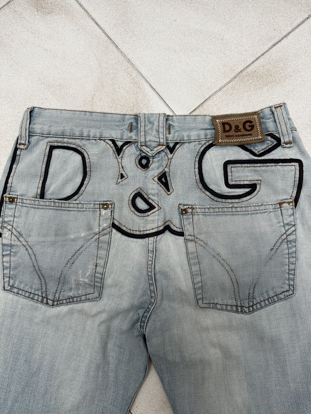 Dolce & Gabbana D&G Embroidered Logo Vintage Jeans — Oversized