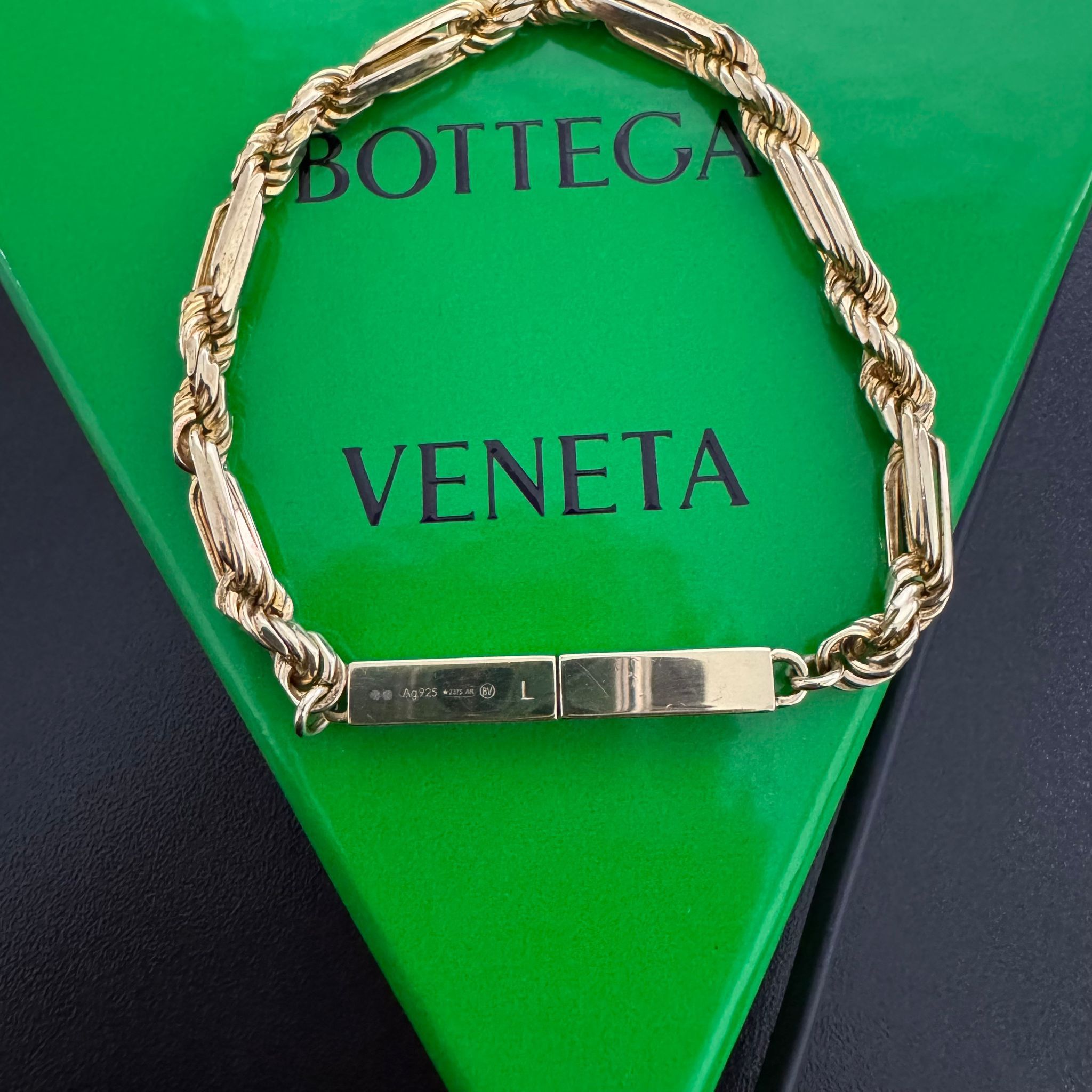 Bottega Veneta Gold Plated Sterling Silver Bracelet Size ONE SIZE - 6 Thumbnail