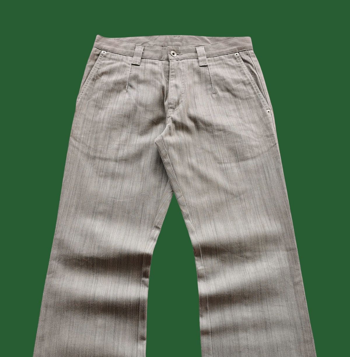 If Six Was Nine Taka-Q Japan Twist Leg Bootcut Stripe Pants Size US 32 / EU 48 - 5 Thumbnail
