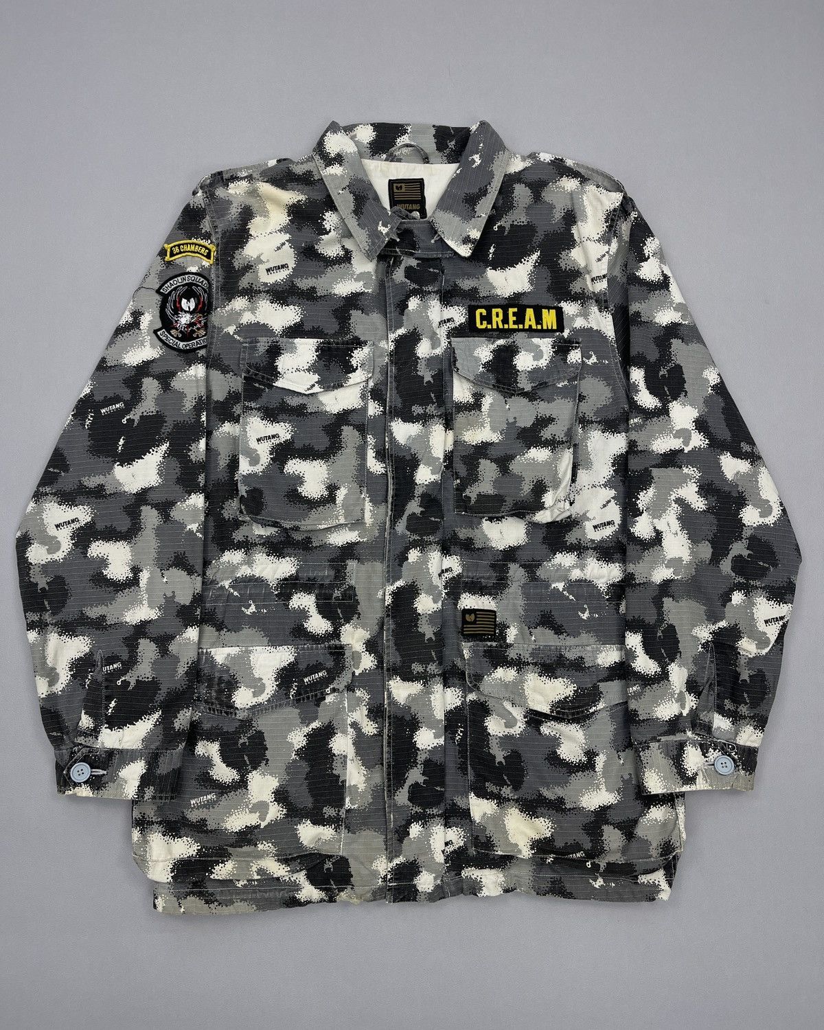 Wu-Tang Clan Rare! Vintage Wu Tang Clan C.R.E.A.M M 65 Camo Jacket Size US XL / EU 56 / 4 - 1 Thumbnail