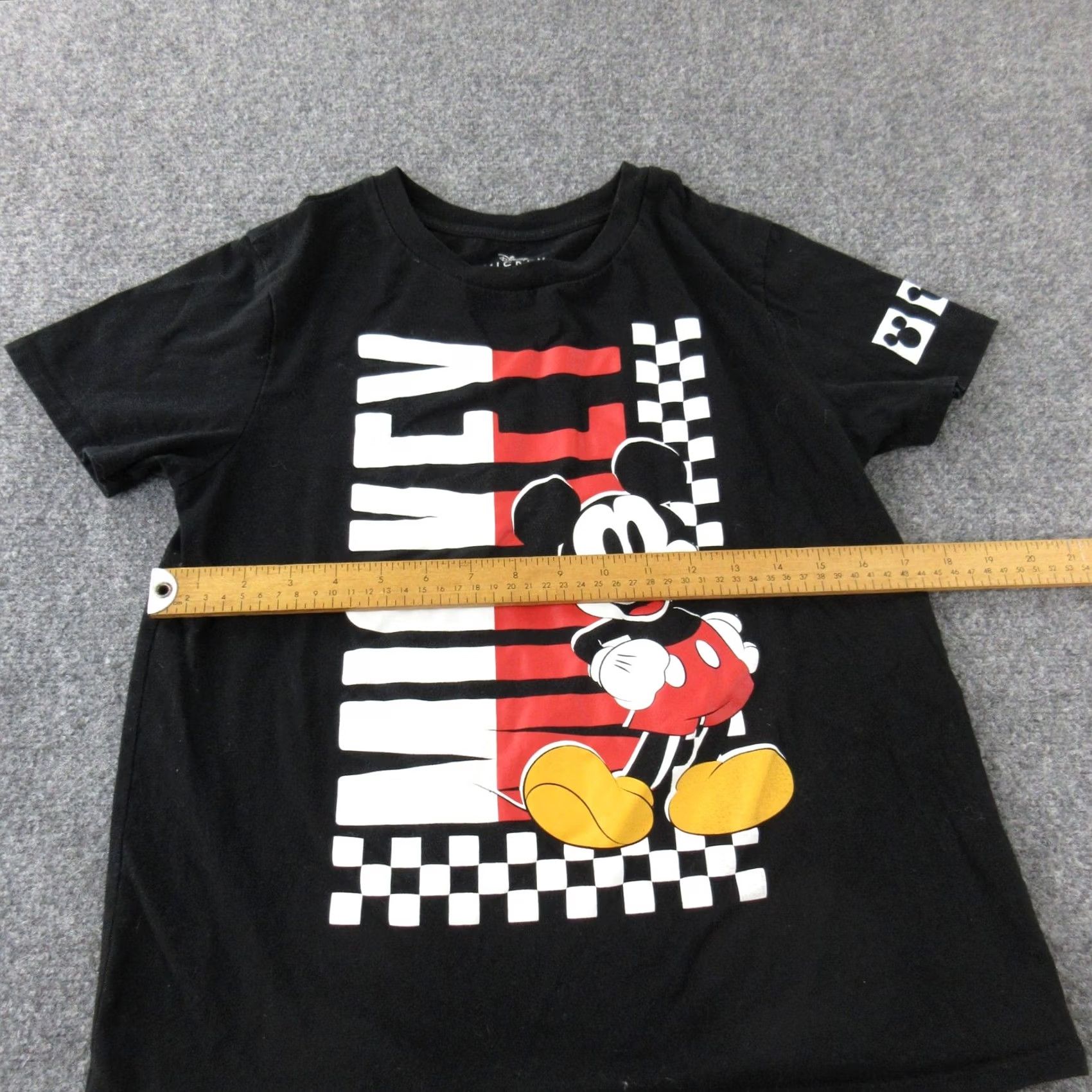 Disney Disney Mickey Mouse Shirt Mens Small Black Red Checkered Graphic Tee T-Shirt Size US S / EU 44-46 / 1 - 6 Thumbnail
