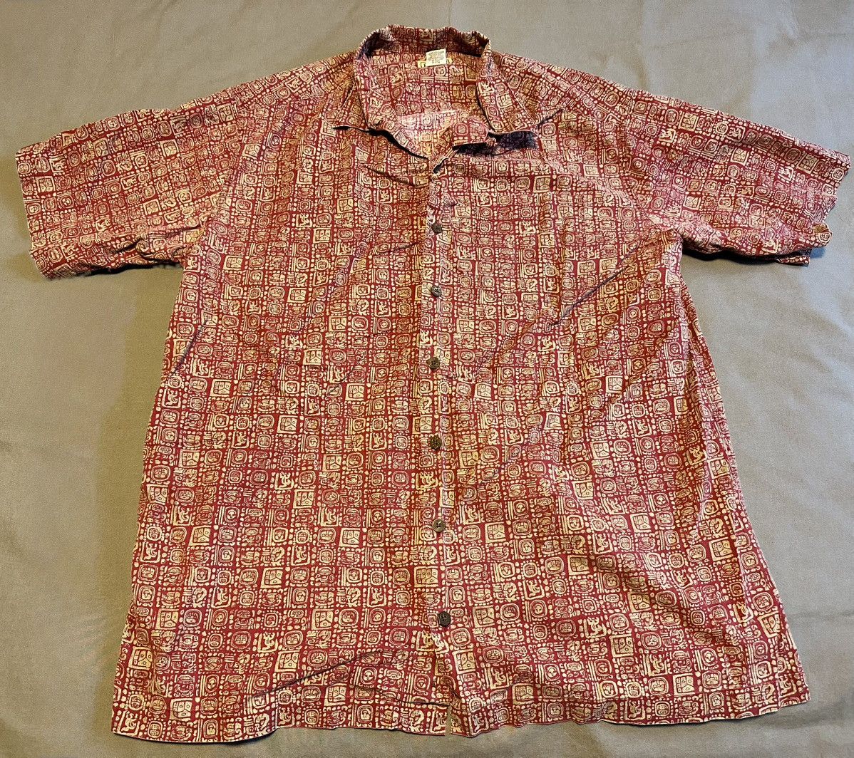 L.L. Bean Vintage 90s LL Bean Large Tall Mayan Camp Hawaiian shirt Size US L / EU 52-54 / 3 - 1 Thumbnail