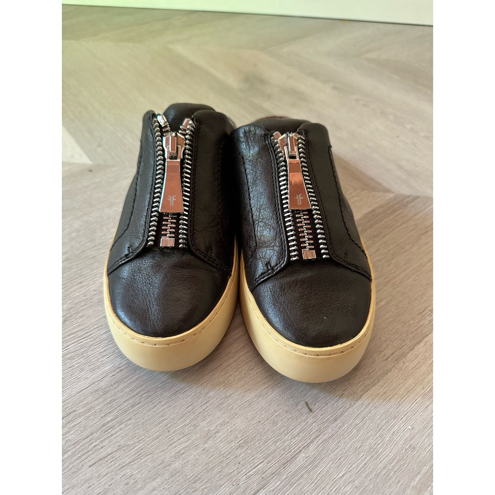 Frye Frye Zip Lena Leather Mule Sneakers Black Slip On Women's 6 Size US 6 / IT 36 - 2 Thumbnail