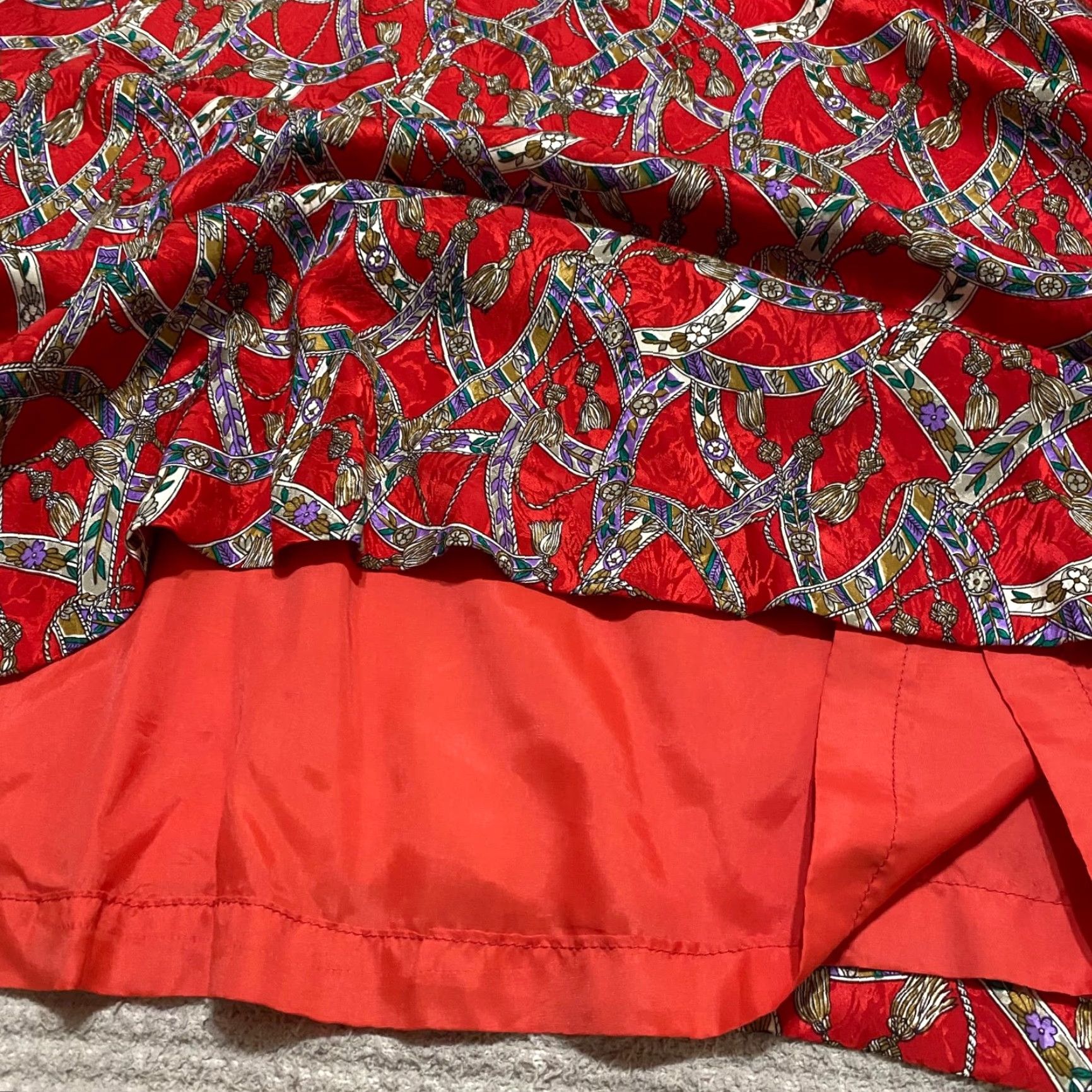 Vintage VINTAGE Richilene Womens Dress S Red 3/4 Sleeve V-Neck Midi 70s Geometric Bohemian Small US Size S / US 4 / IT 40 - 5 Thumbnail