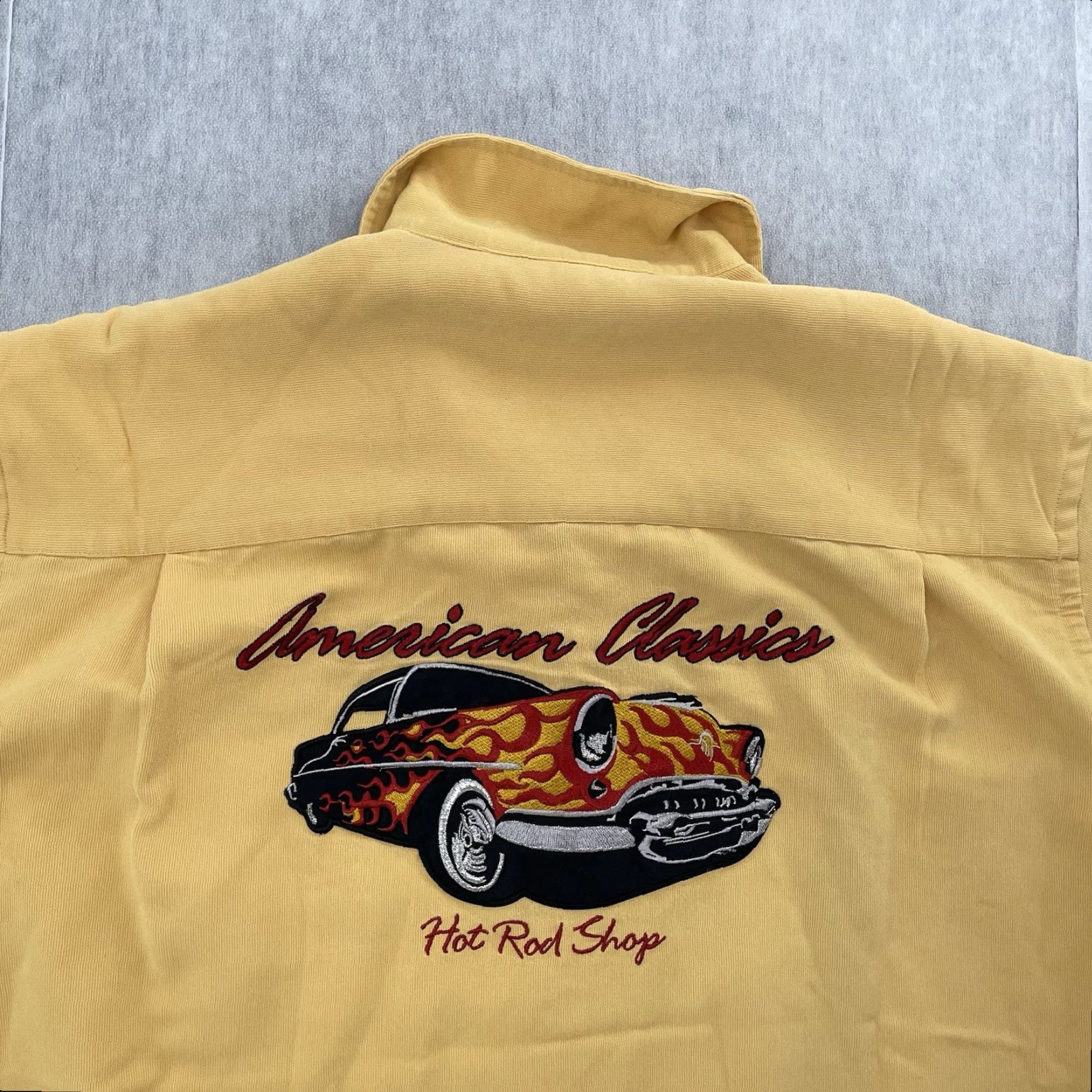 Cubavera Cubavera Shirt Adult Large Yellow Hot Rod Shop Embroidered Loop Collar Mens L Size US L / EU 52-54 / 3 - 3 Thumbnail