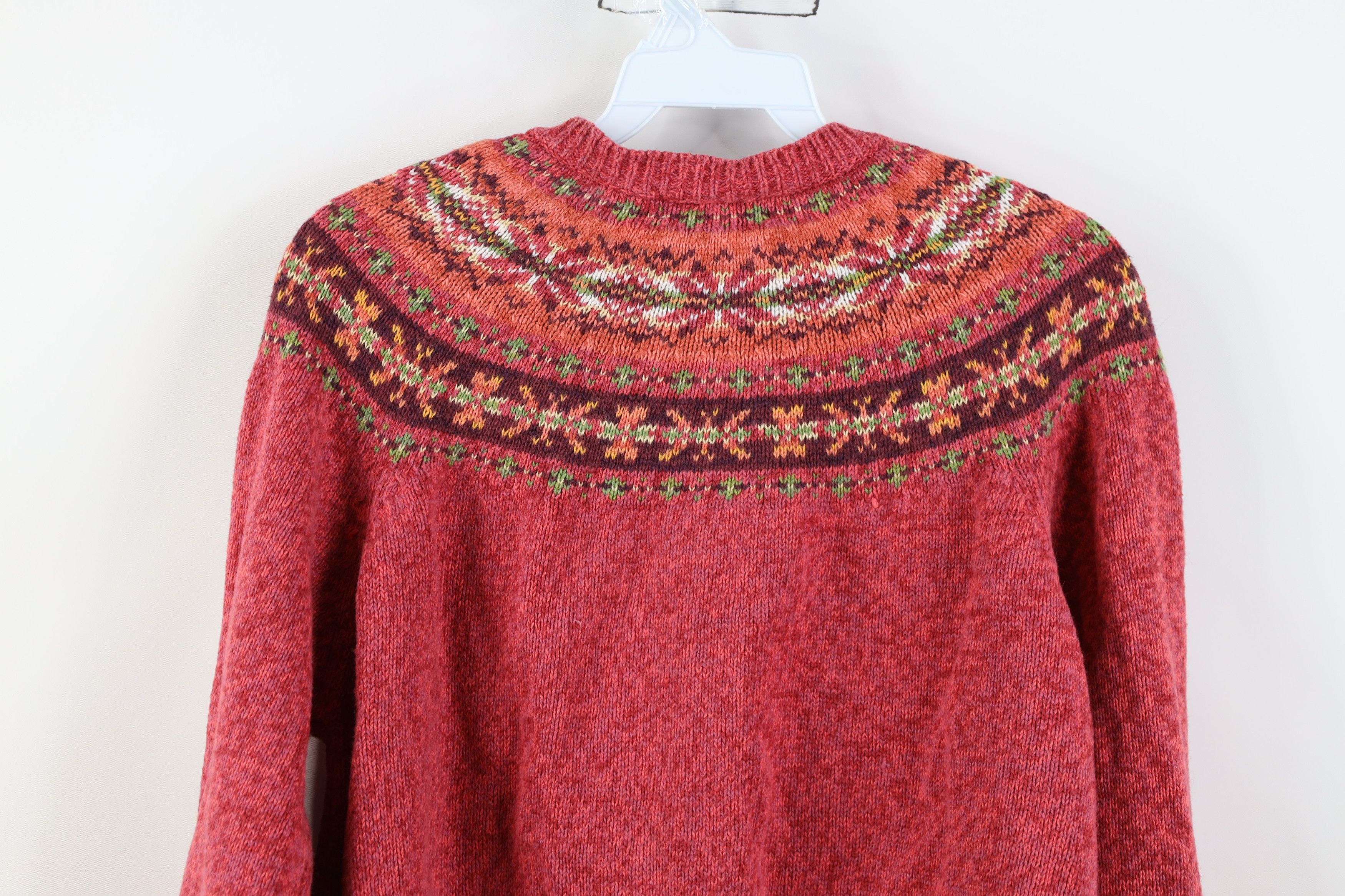 Vintage Vintage 90s Streetwear Fair Isle Knit Cardigan Sweater Size L / US 10 / IT 46 - 9 Thumbnail