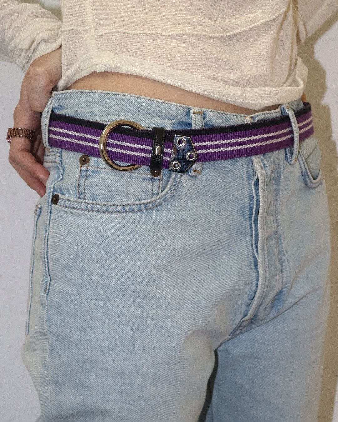 Balenciaga Balenciaga by Nicolas Ghesquiére AW07 Purple Canvas Belt Size ONE SIZE - 6 Thumbnail
