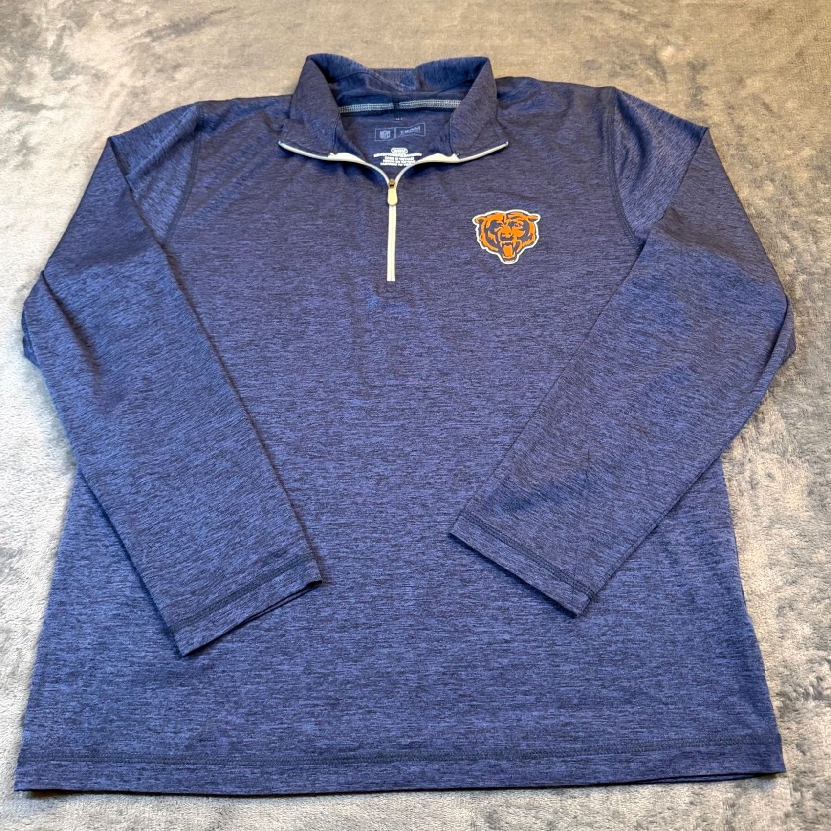 NFL NFL Chicago Bears Quarter Zip Pullover Mens Medium Blue Heathered Size US M / EU 48-50 / 2 - 3 Thumbnail