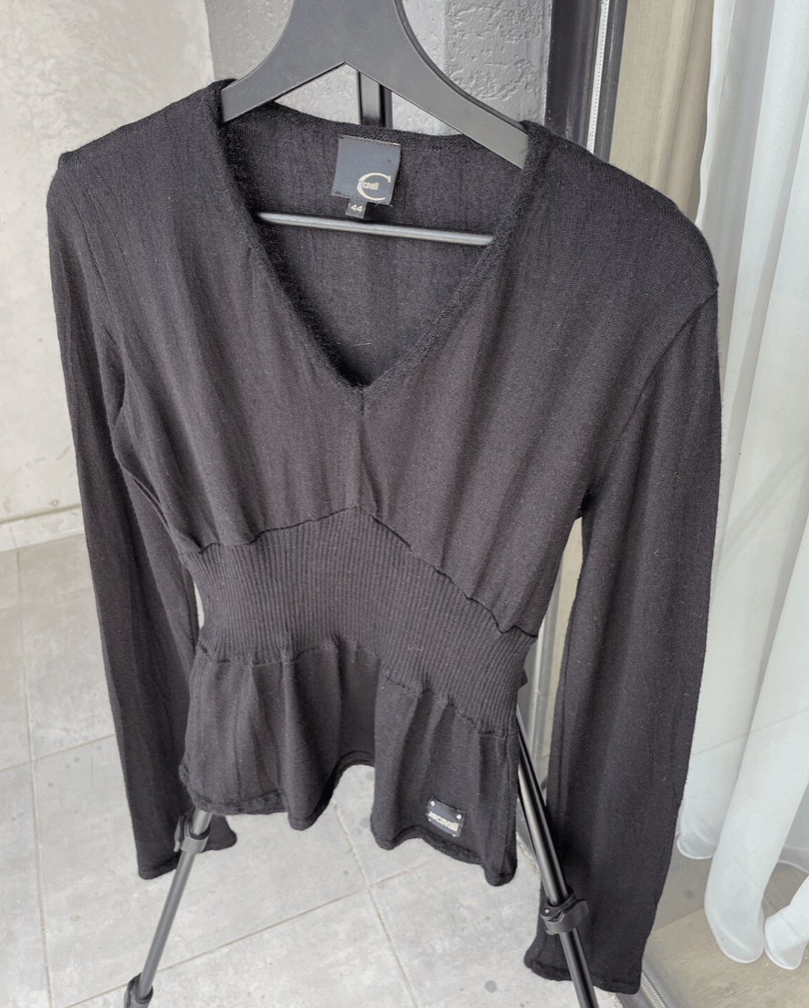 Just Cavalli Just Cavalli by Roberto Cavalli Y2K V-Neck Long Sleeve Size M / US 6-8 / IT 42-44 - 2 Thumbnail