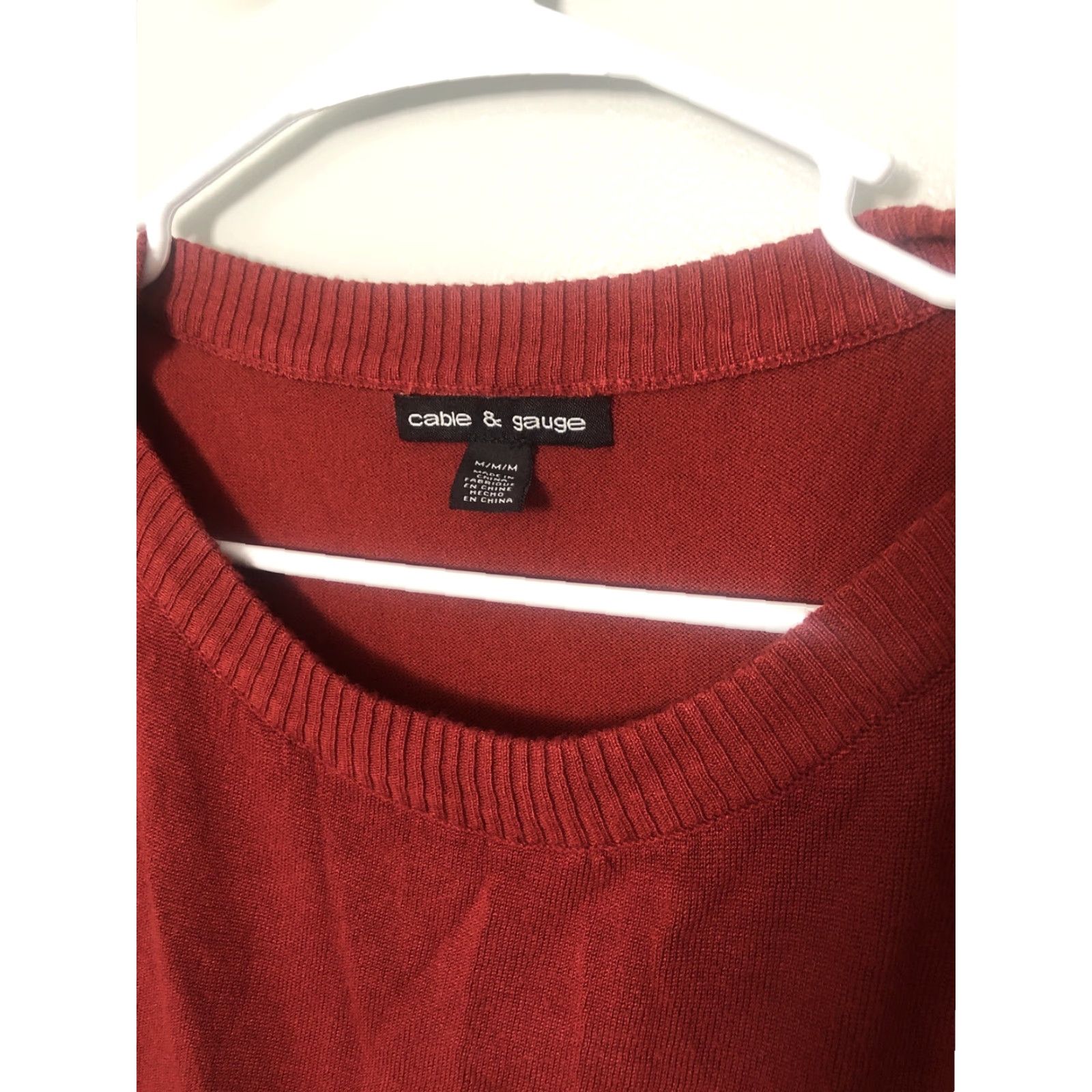 Vintage Cable & Gauge Sweater 3/4 Sleeve Cardigan Women’s Size M Red Maroon Knit Regular Vintage No Size M / US 6-8 / IT 42-44 - 3 Thumbnail