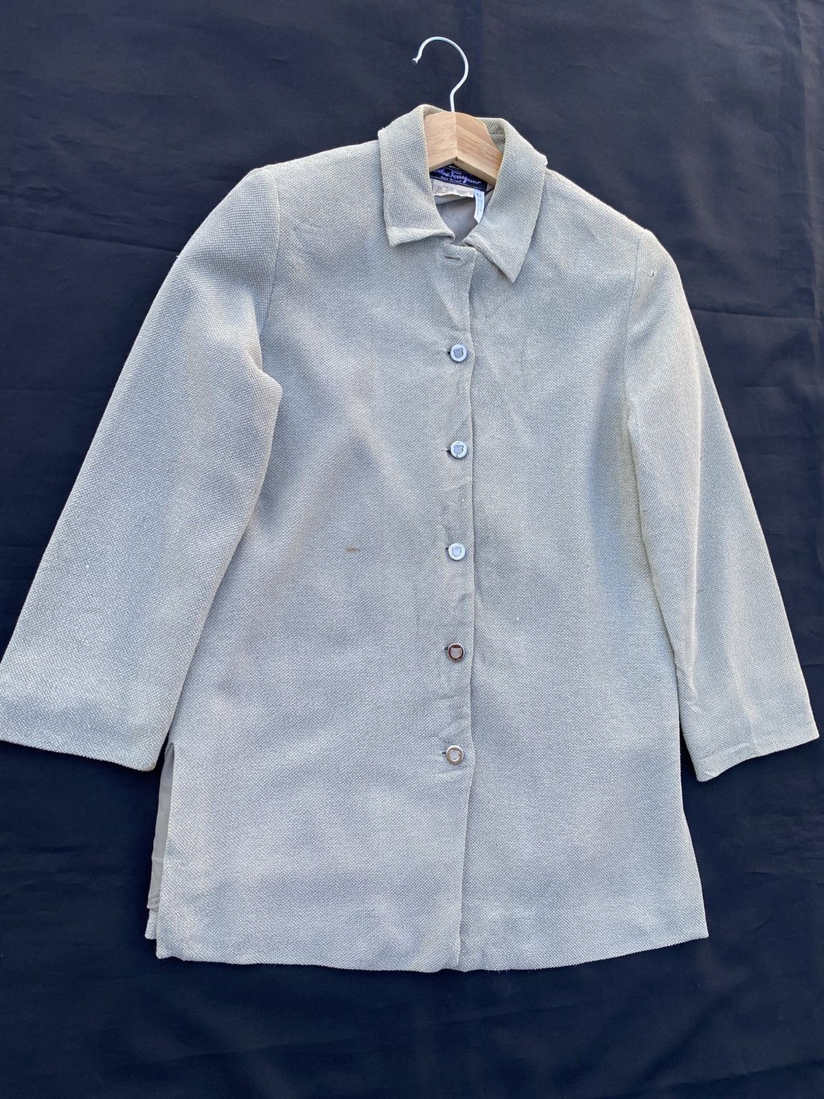 Salvatore Ferragamo Vintage 90s Salvatore Ferragamo Classic Collar Wool Coat Size 34R - 5 Thumbnail