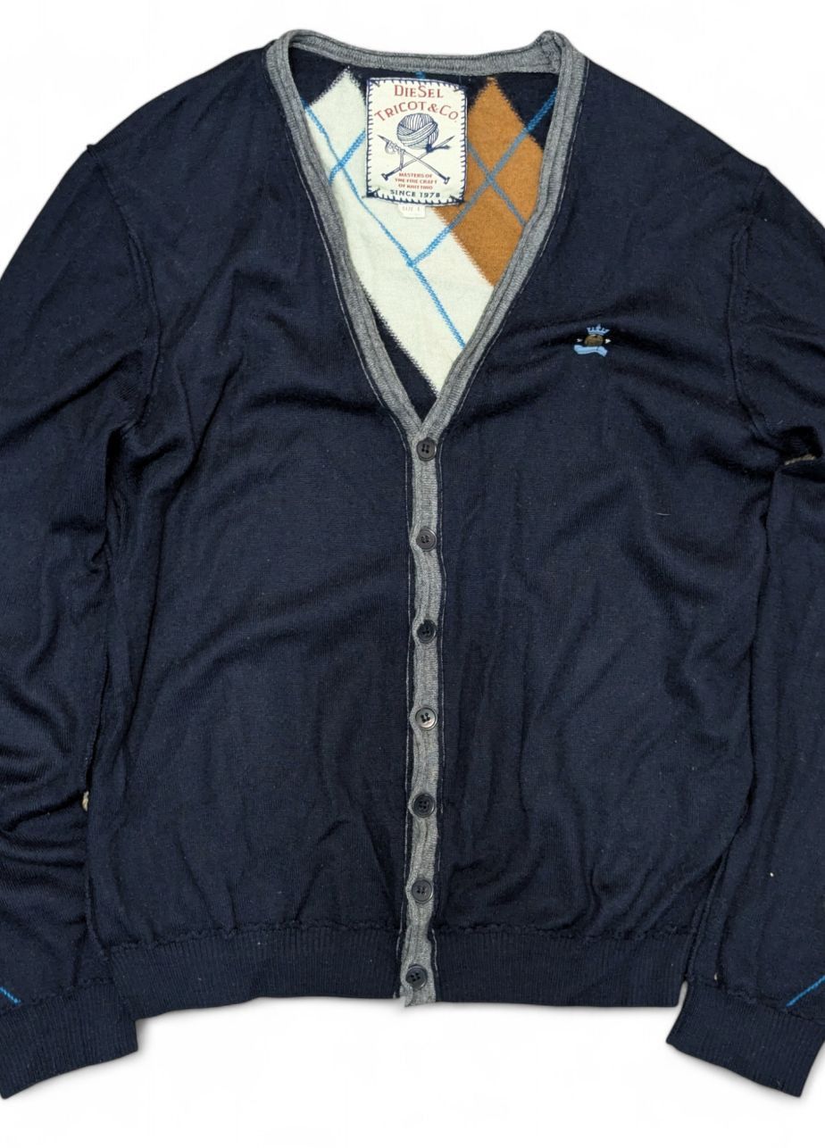 Diesel DIESEL Argyle Diamond Inside-Out Seams Cardigan Size US M / EU 48-50 / 2 - 13 Thumbnail