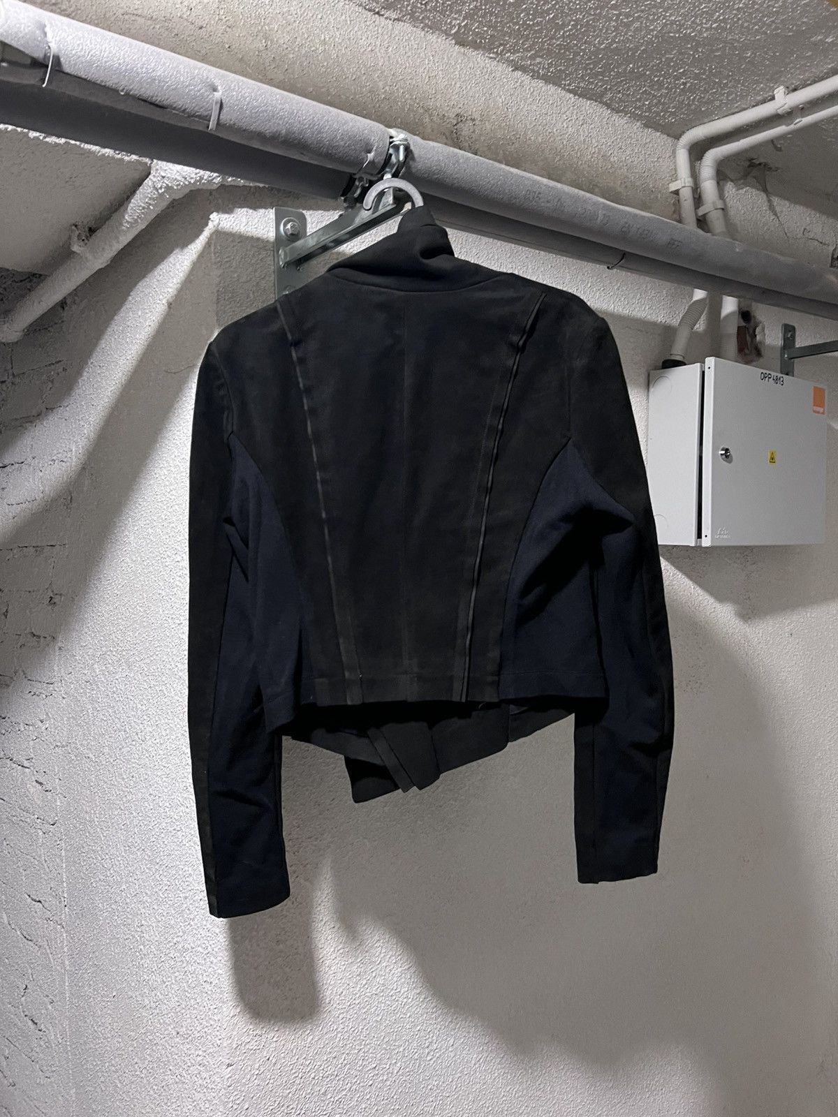Rick Owens Detailed Asymmetrical Zip Cropped Avant Garde Jacket Size S / US 4 / IT 40 - 7 Thumbnail