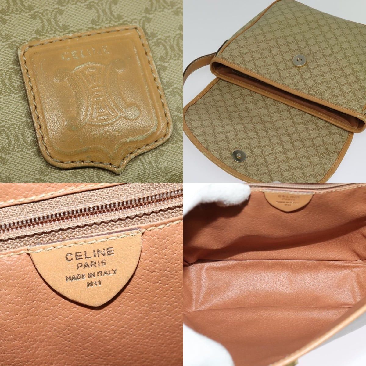 Celine CELINE Macadam Canvas Shoulder Bag Pvc Beige Gold Size ONE SIZE - 11 Thumbnail