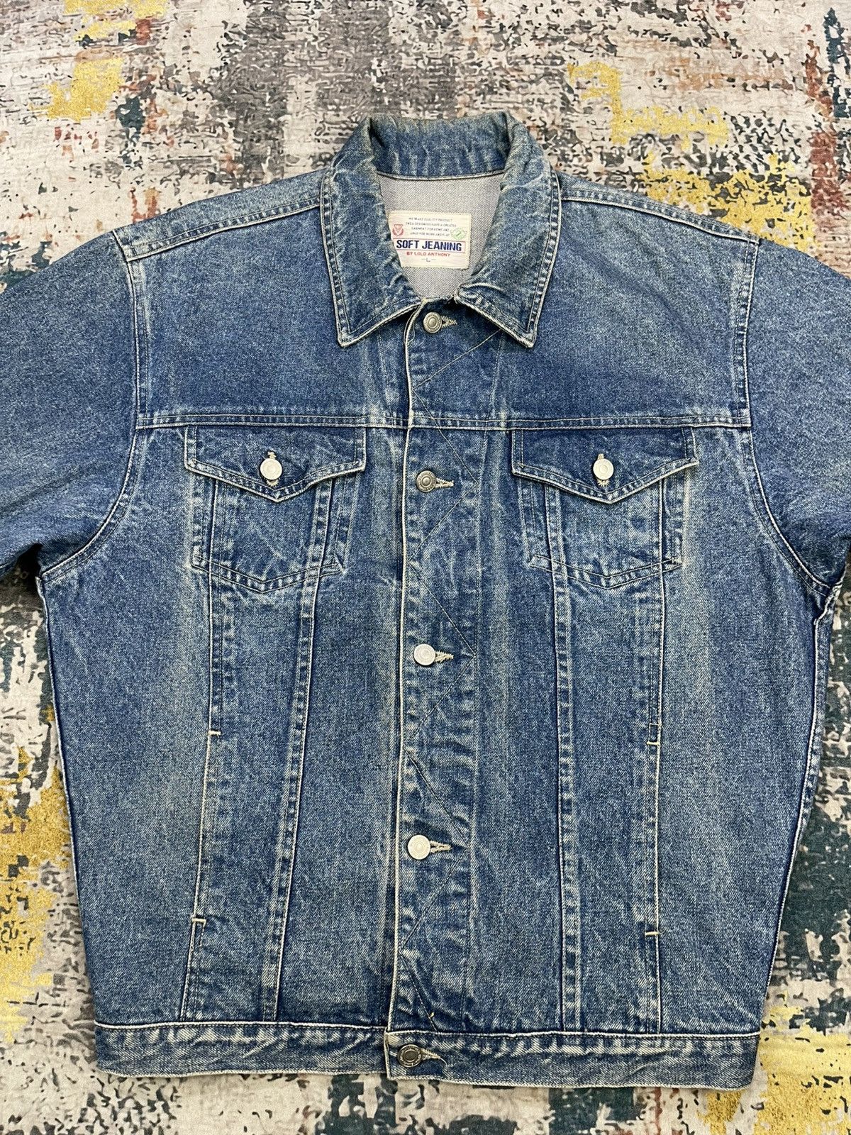Vintage Vtg Lold Anthony Soft Jeaning Denim Jacket Size US L / EU 52-54 / 3 - 2 Thumbnail