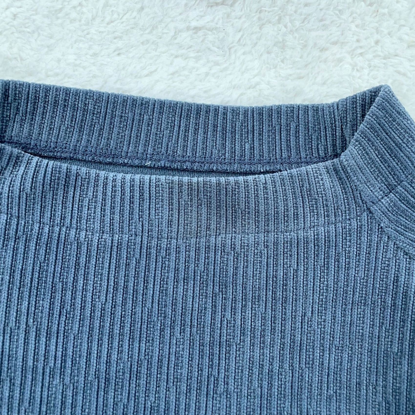 Madewell Madewell Striped Jacquard Funnel Neck Top Womens Large Blue N0517 Size L / US 10 / IT 46 - 3 Thumbnail