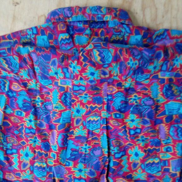 Vintage Vintage Diana Marco Abstract Shapes Geometric Button Shirt Size XXL / US 16-18 / IT 52-54 - 5 Thumbnail