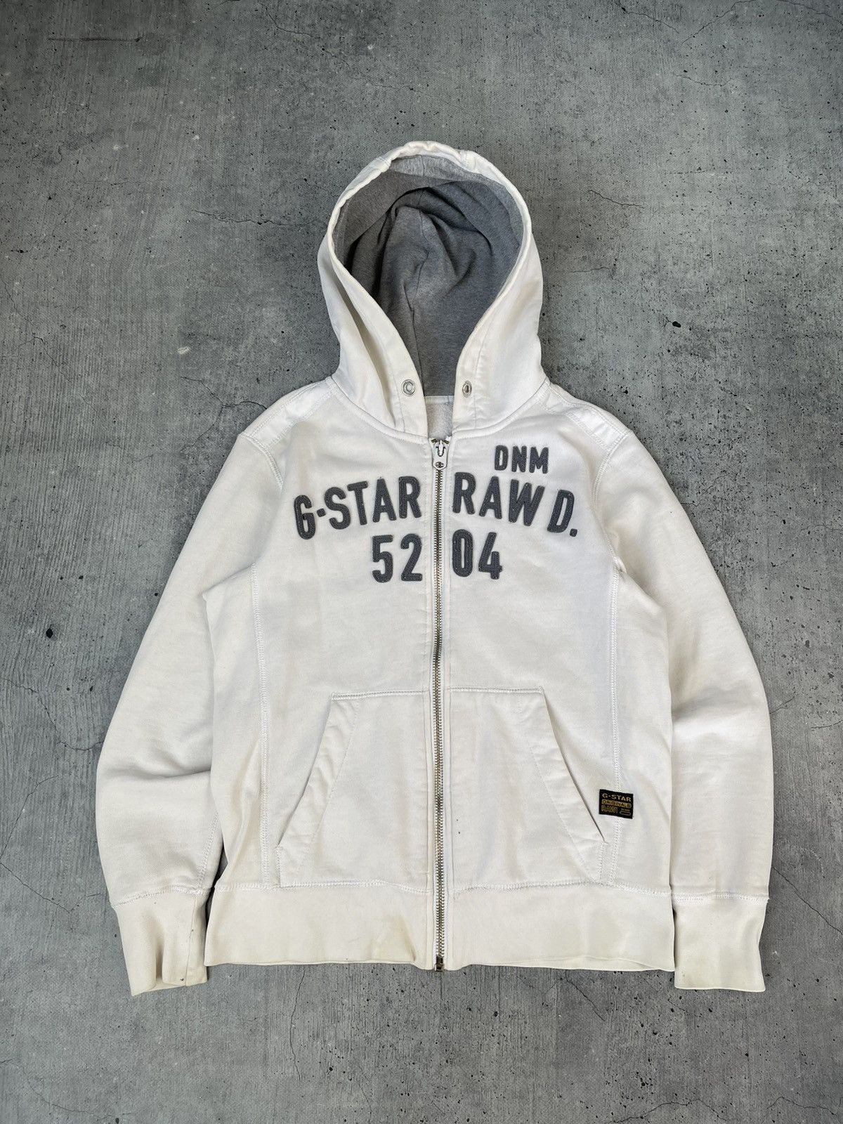 G-Star Vintage rare G-Star Raw Y2K Big Logo distressed zip hoodie 