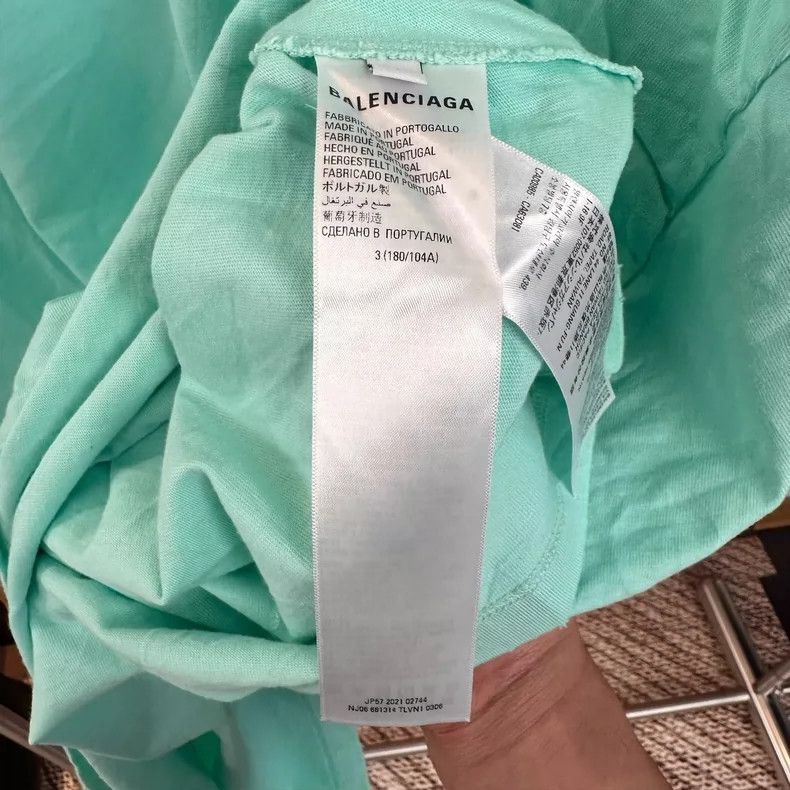 Balenciaga Balenciaga Mint green Bieber short sleeve Size US S / EU 44-46 / 1 - 4 Thumbnail