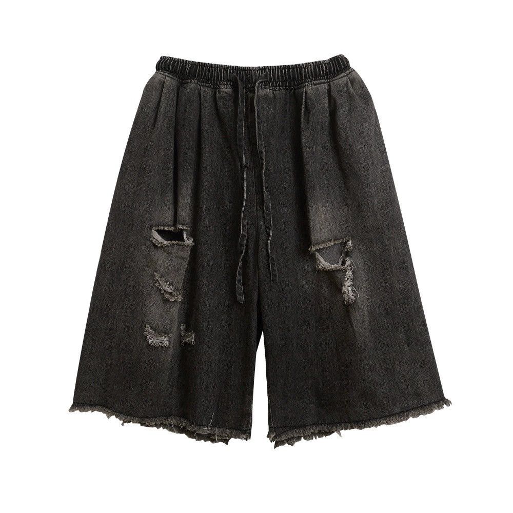 Jean Punk loose raw edge washed distressed ripped denim shorts Size US 32 / EU 48 - 1 Thumbnail