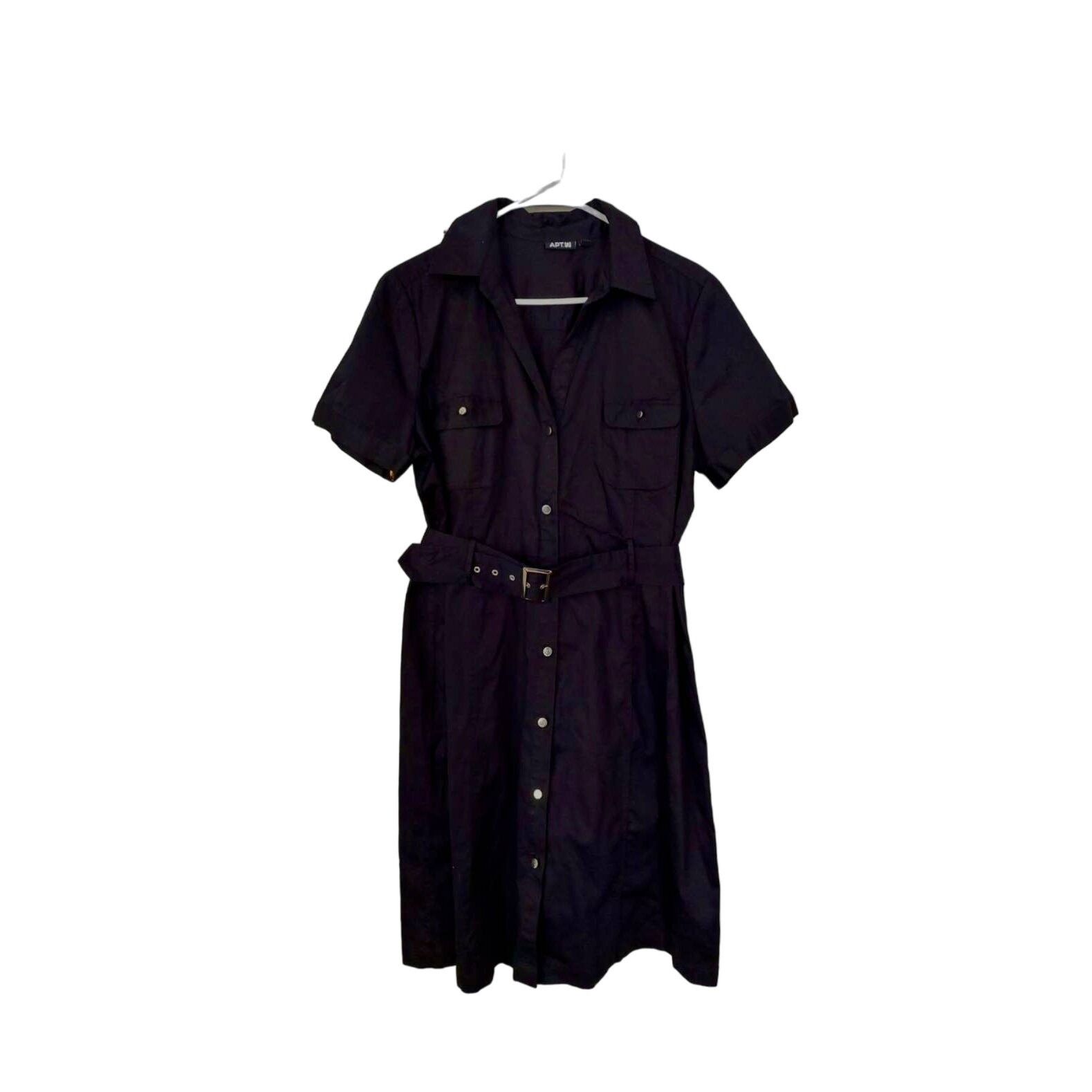 Apt. 9 NWOT APT. 9 black button down Belted dress Rockabilly sz 18 Size XXL / US 16-18 / IT 52-54 - 5 Thumbnail