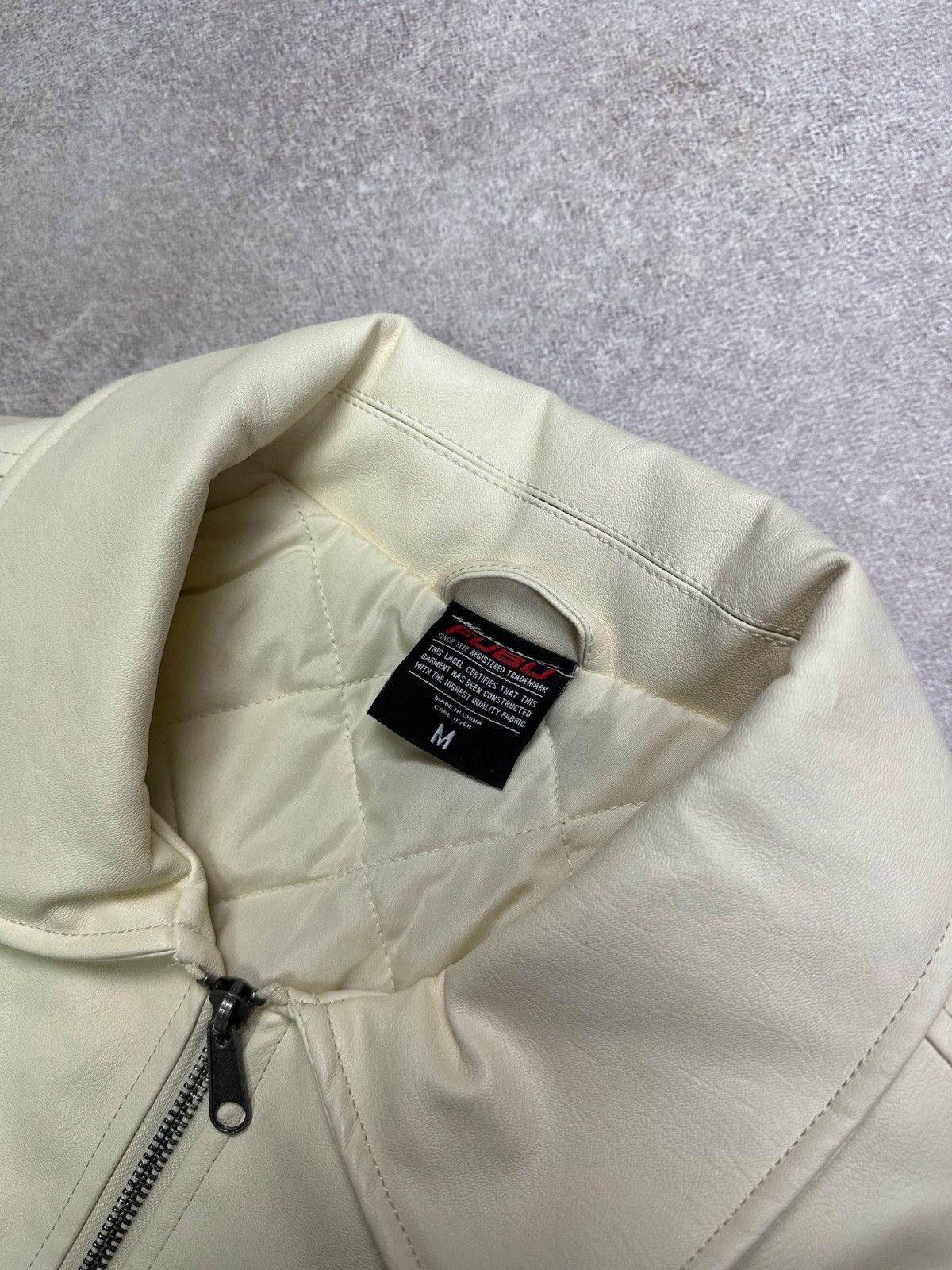 Fubu Vintage Fubu JNCO Style White Leather Bomber Jacket M Size US M / EU 48-50 / 2 - 6 Thumbnail