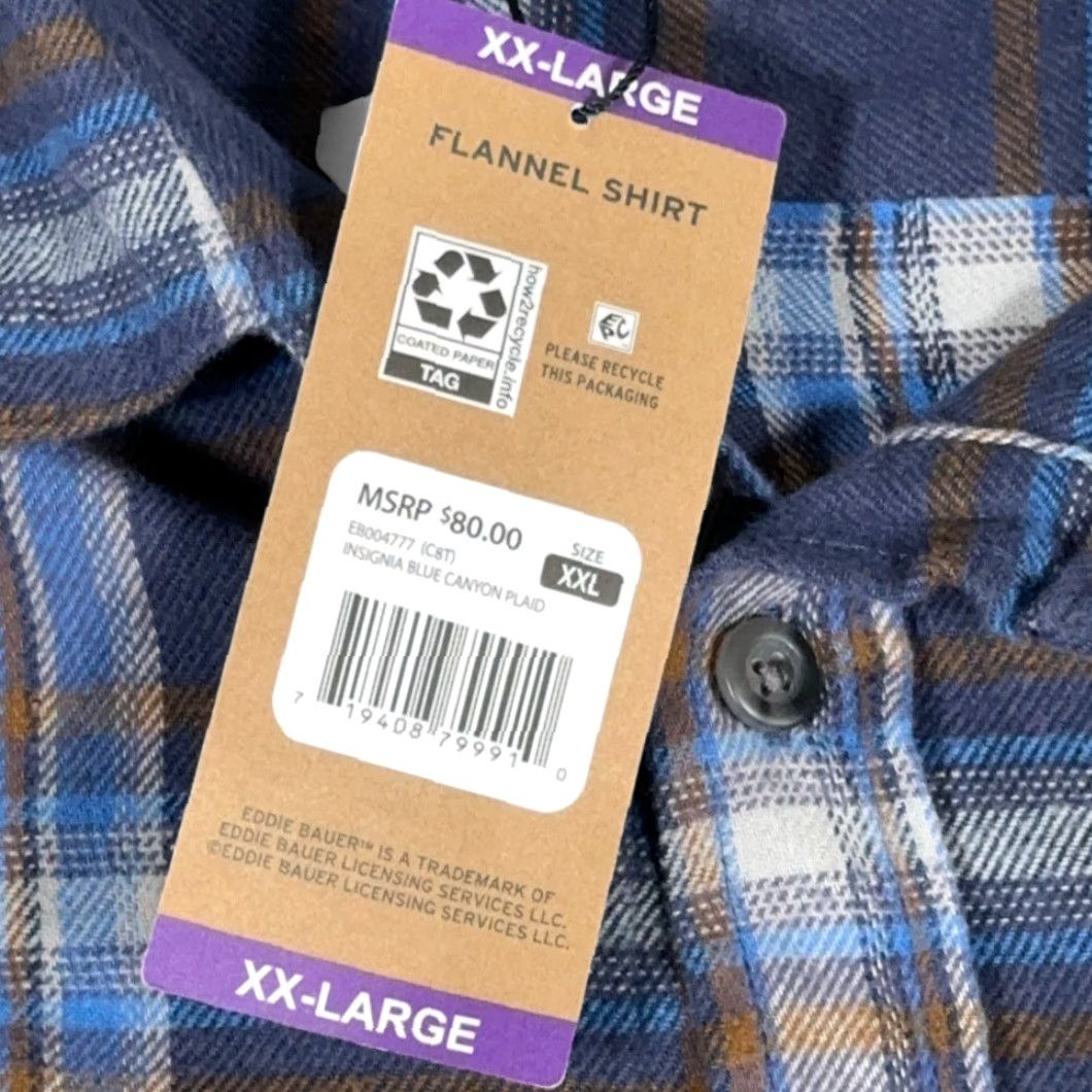 Eddie Bauer Eddie Bauer Shirt 2XL Blue Plaid Flannel Cotton Outdoor Canyon Workwear Womens? Size US XXL / EU 58 / 5 - 6 Thumbnail